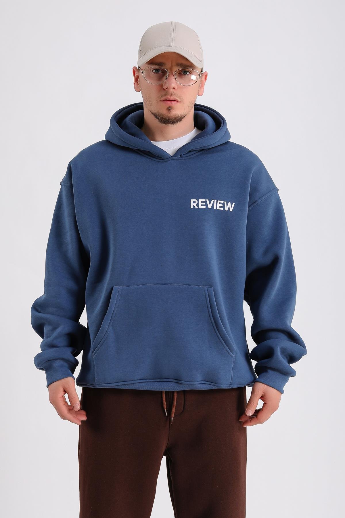 Rv Baskılı Petrol Oversize Sweatshirt SW1221