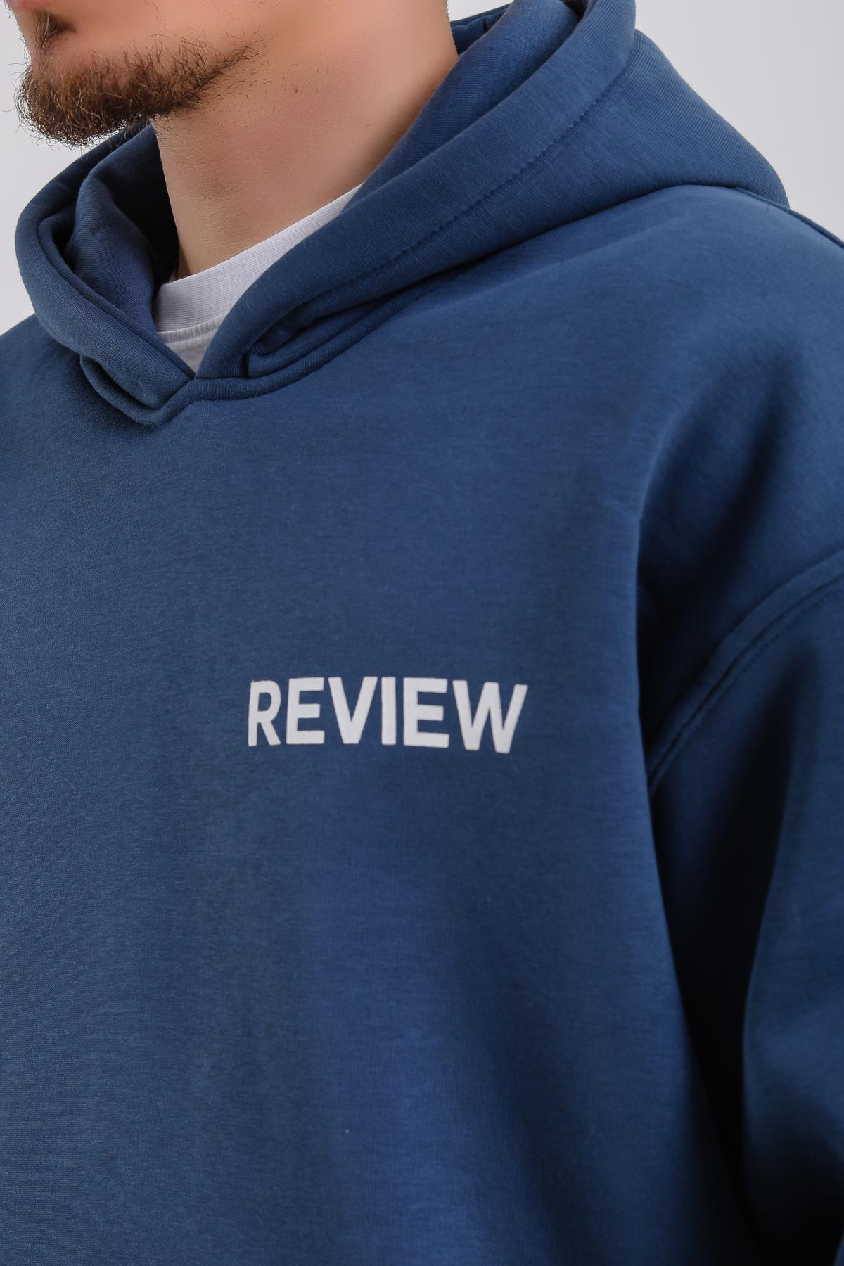 Rv Baskılı Petrol Oversize Sweatshirt SW1221