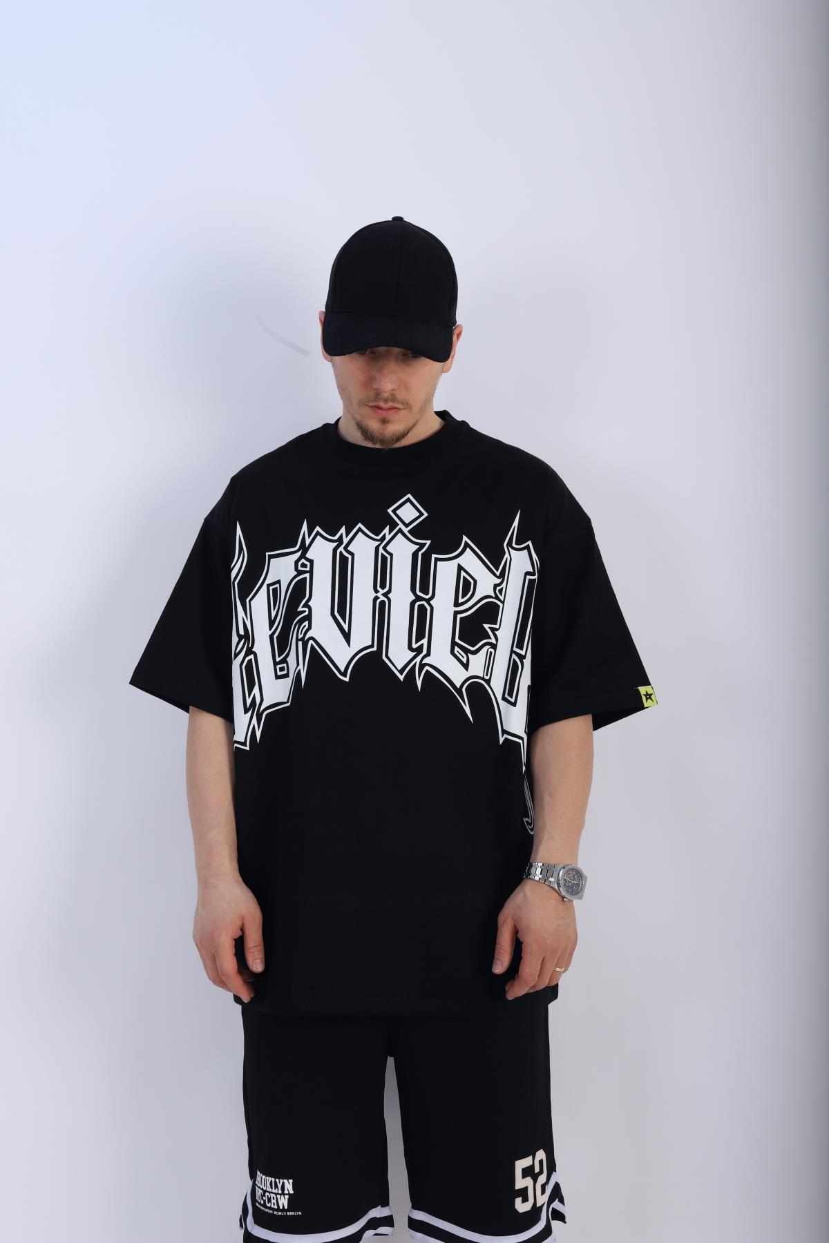 Rv Baskılı Siyah Oversize Tshirt T929