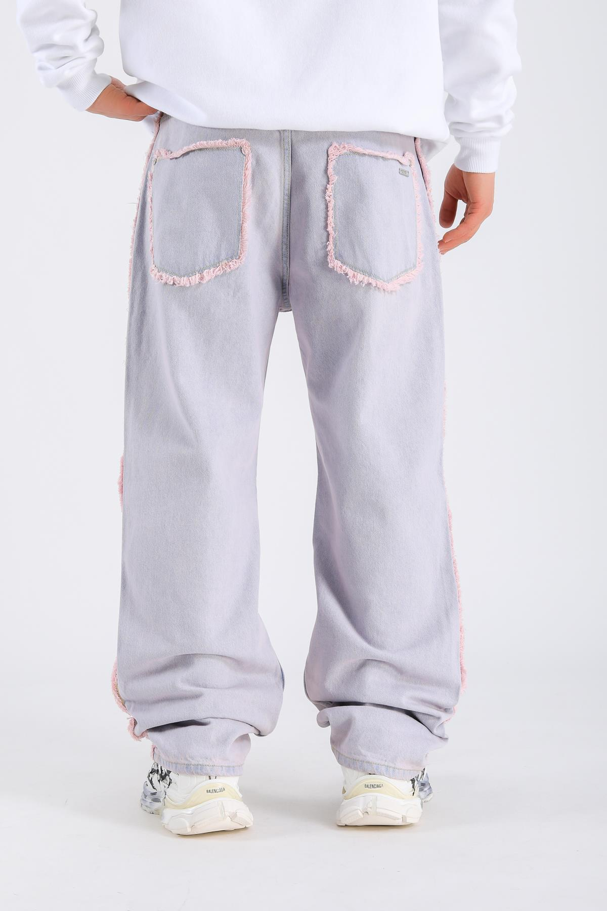 Rv Nakışlı Acid Wash Jean Pantolon P1066