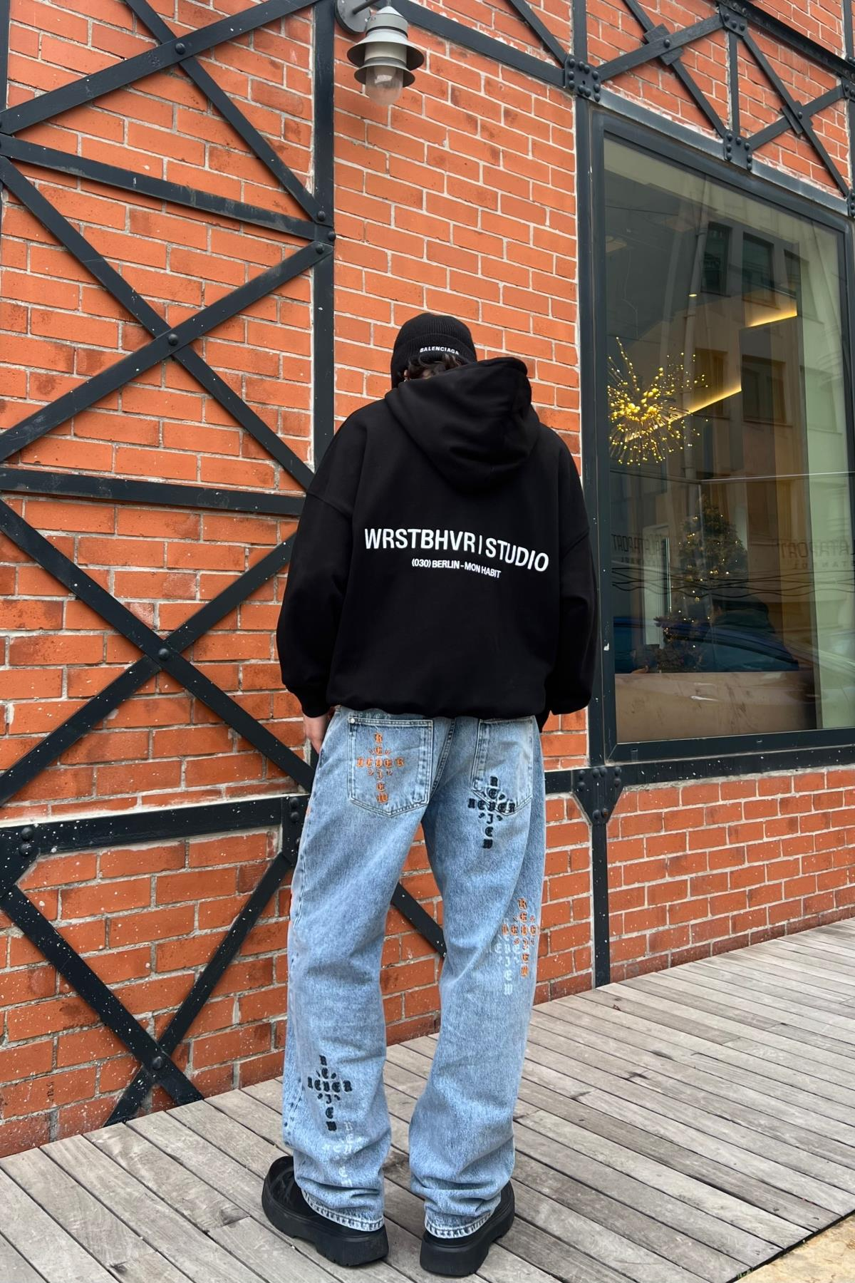 Rv Plus Baskılı Baggy Jean Pantolon P1118