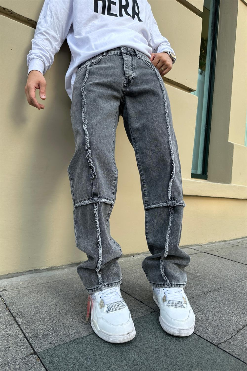 Şerit Püskül Detay Füme Jean Pantolon P758