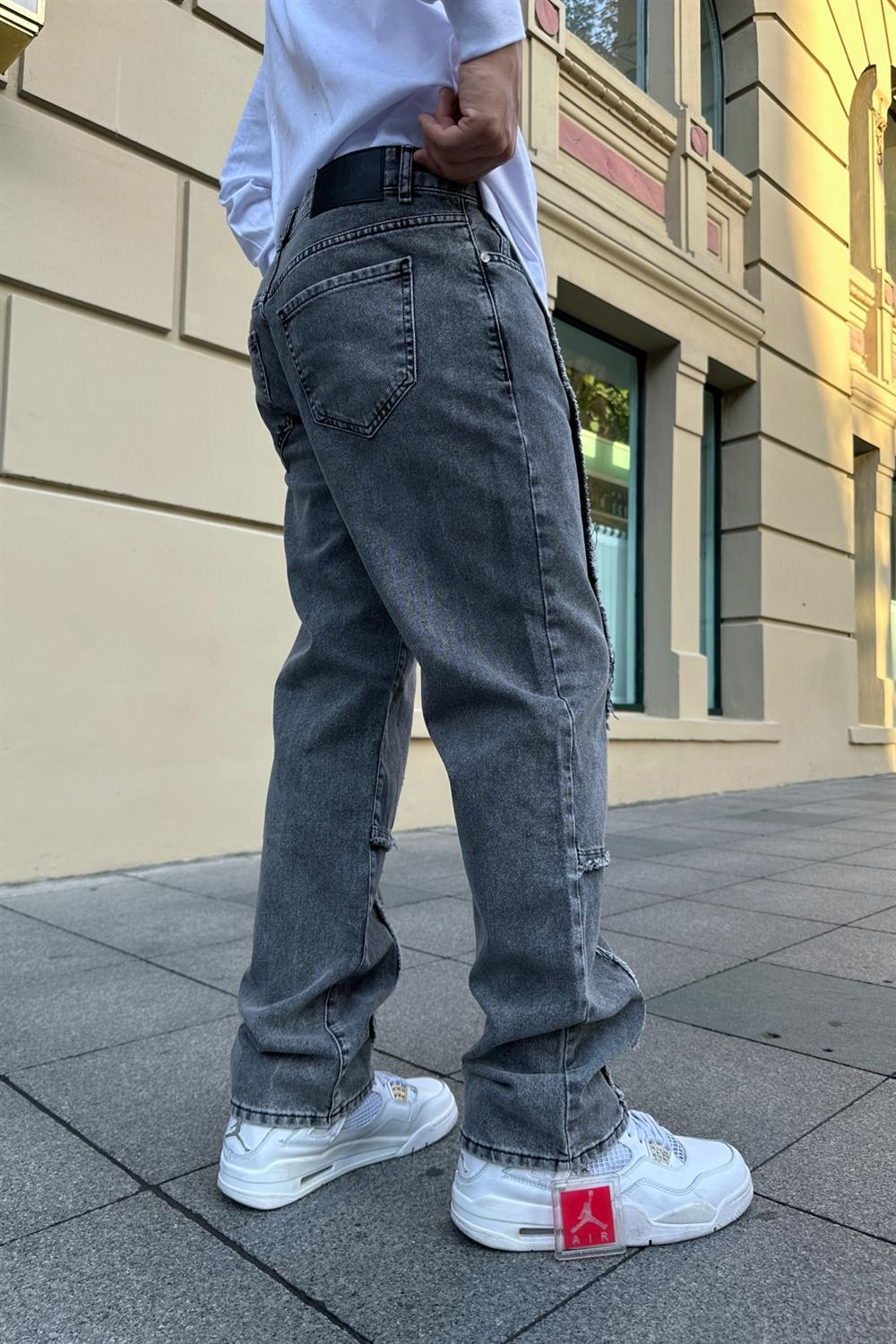 Şerit Püskül Detay Füme Jean Pantolon P758