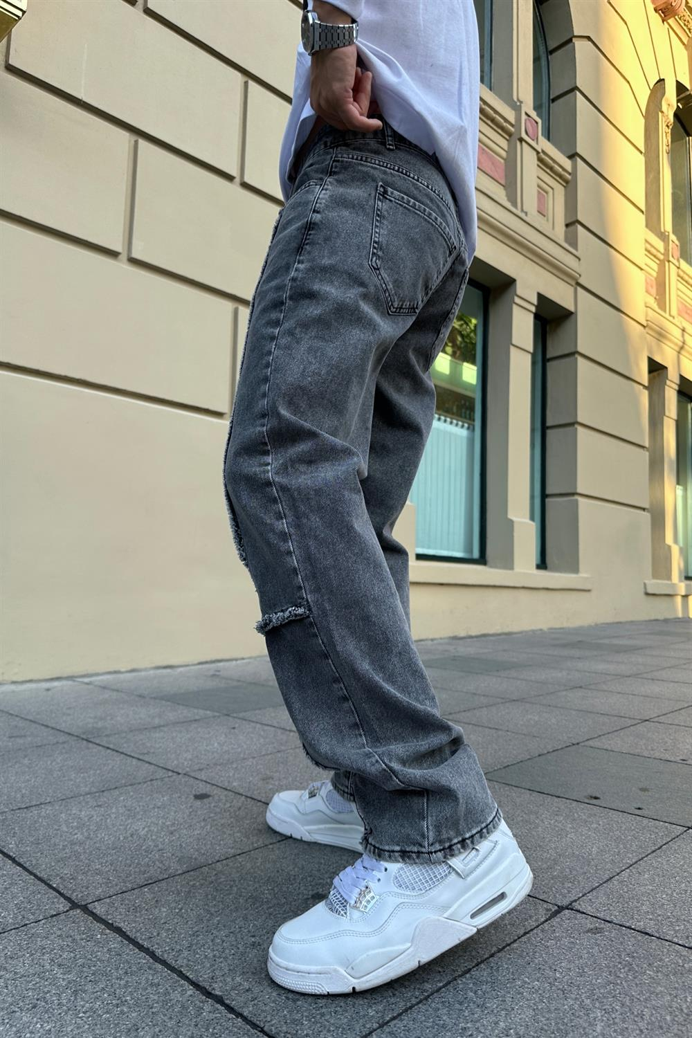 Şerit Püskül Detay Füme Jean Pantolon P758
