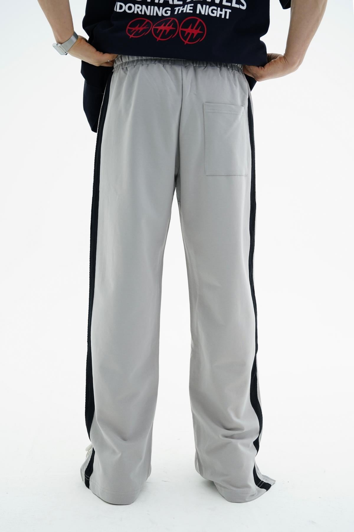 Şeritli Gri Baggy Eşofman Altı JC01 25K66