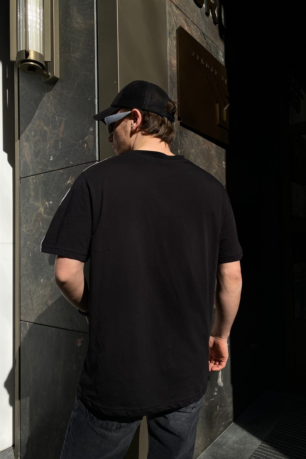 Şeritli Siyah Oversize Tshirt T510
