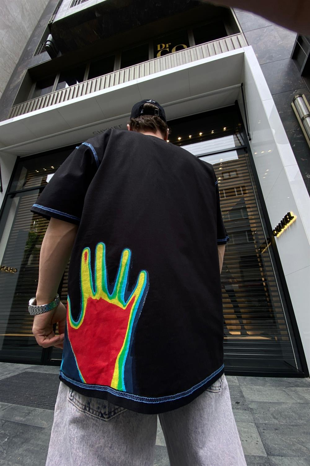 Shade Siyah Baskılı Oversize Tshirt T643