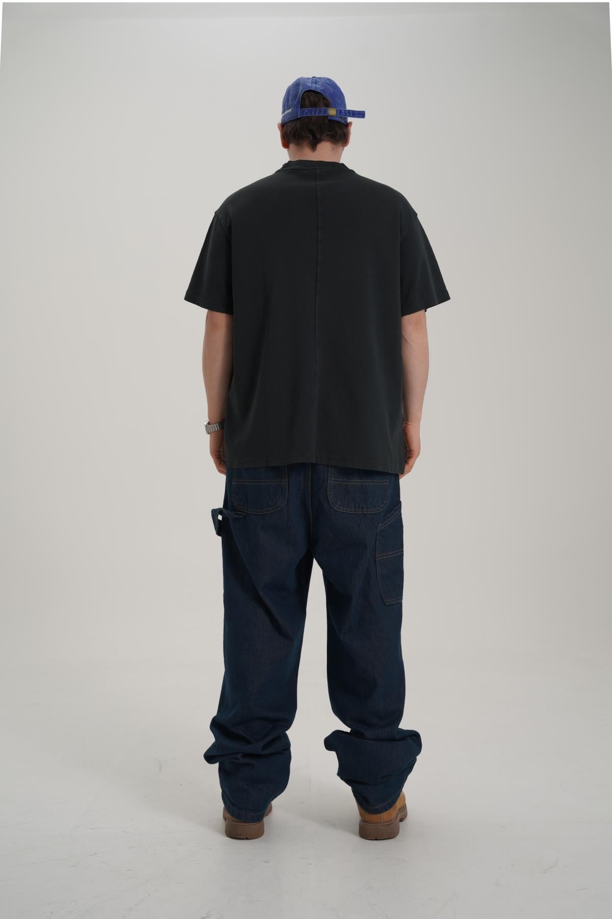Shadow Baskılı Siyah Oversize Tshirt CT01 MRT26059