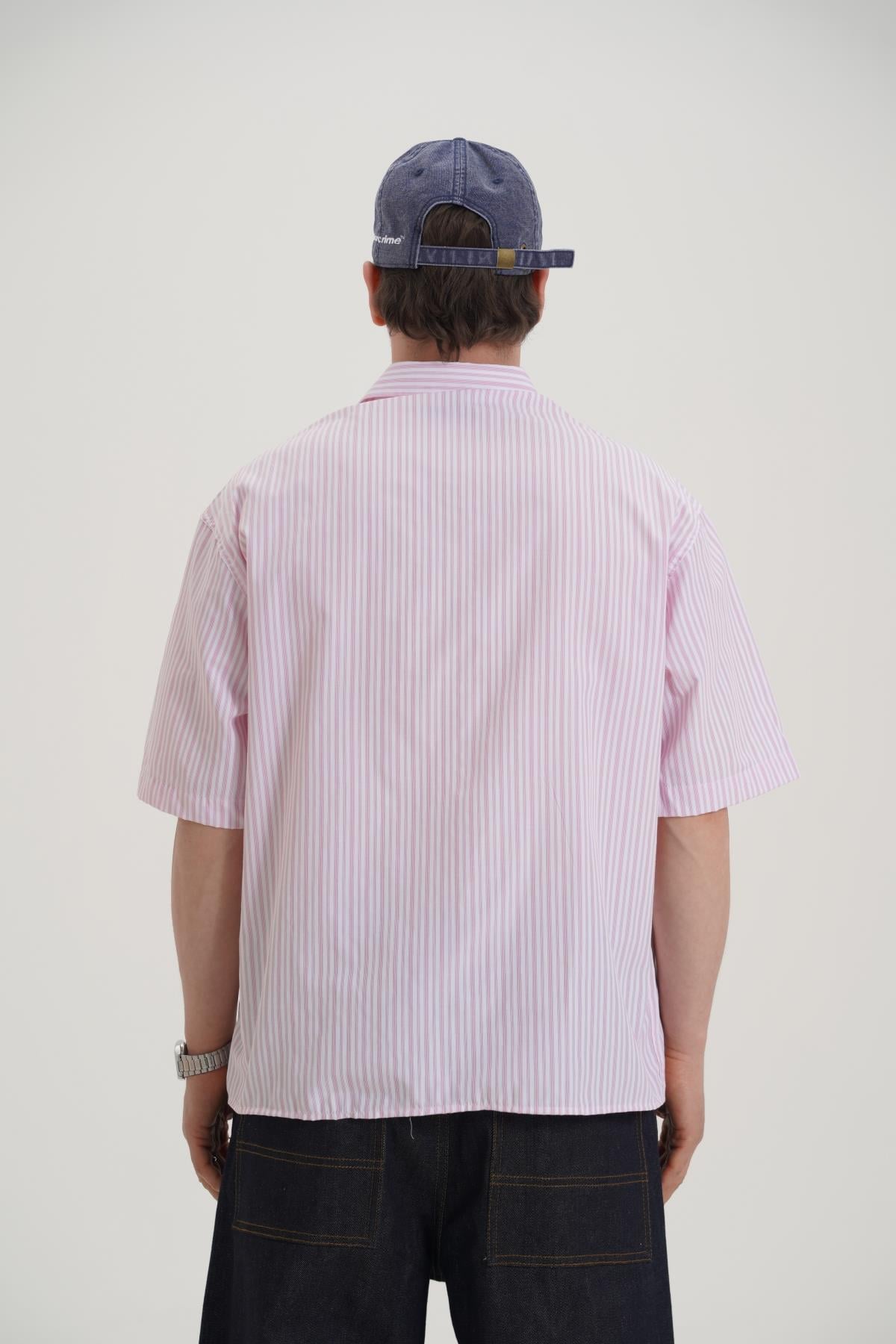 Silent Baskılı Pembe Oversize Gömlek PM01 26Y284