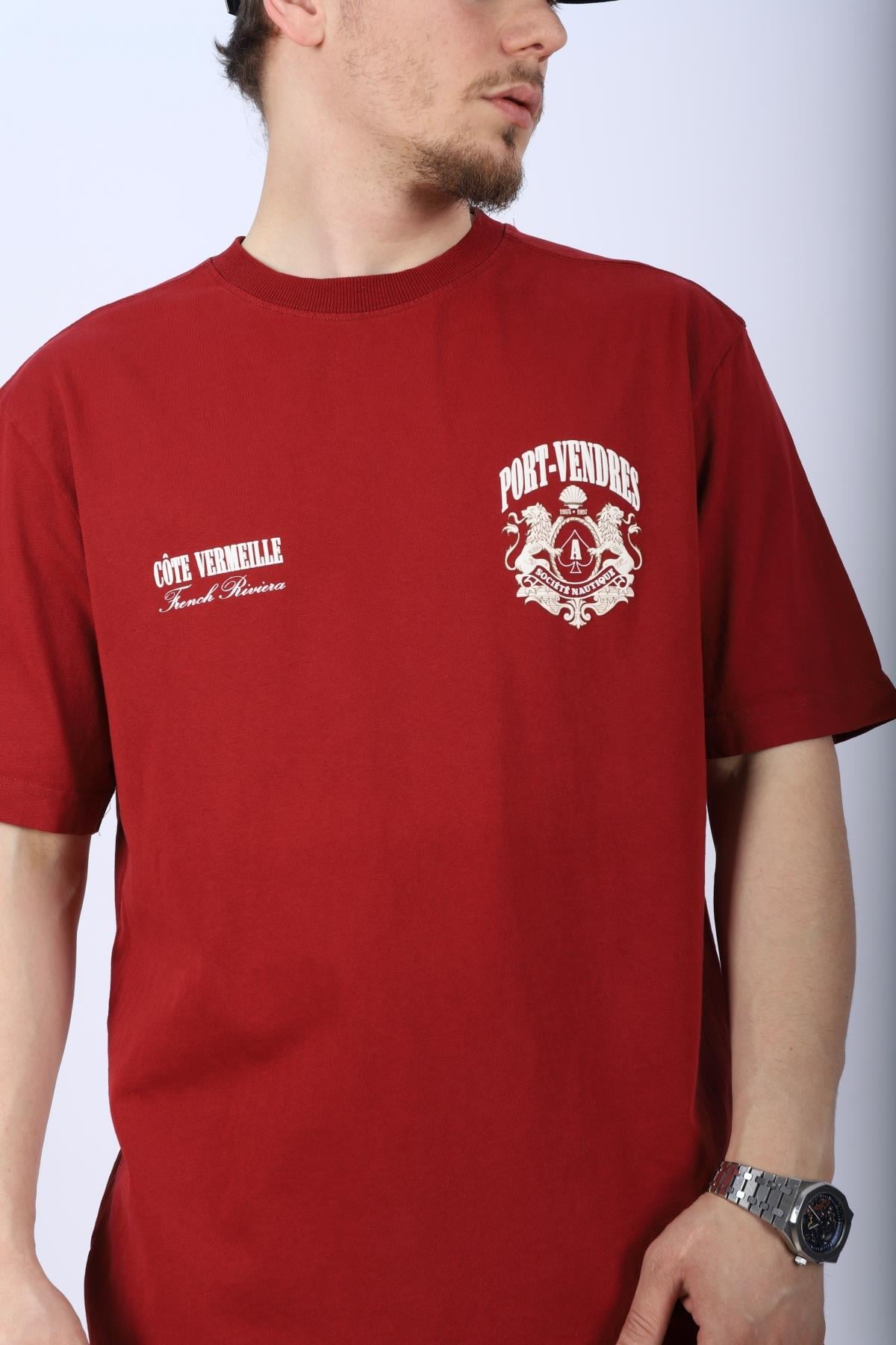 Sırt Baskılı Kırmızı Oversize Tshirt T1018
