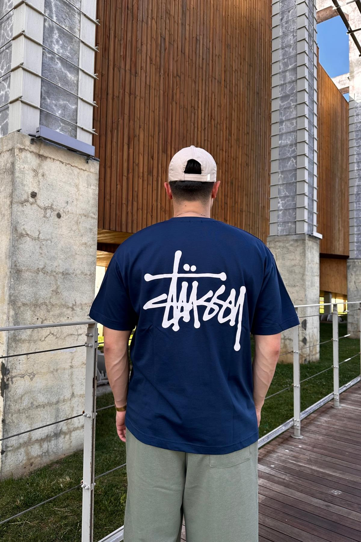 Sırt Baskılı Mavi Oversize Tshirt T1065