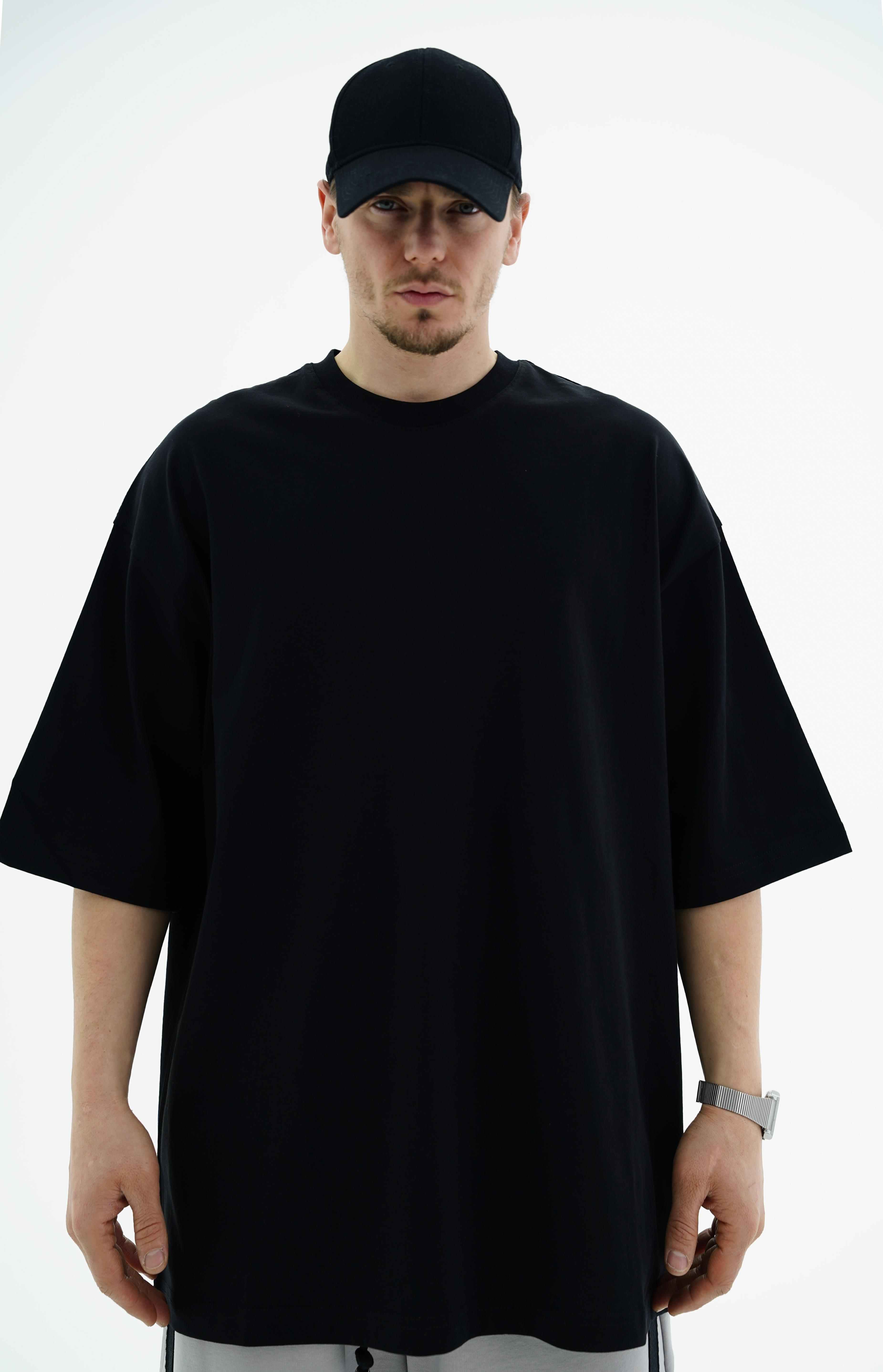 Siyah Basic Oversize Tshirt JC01 24Y326