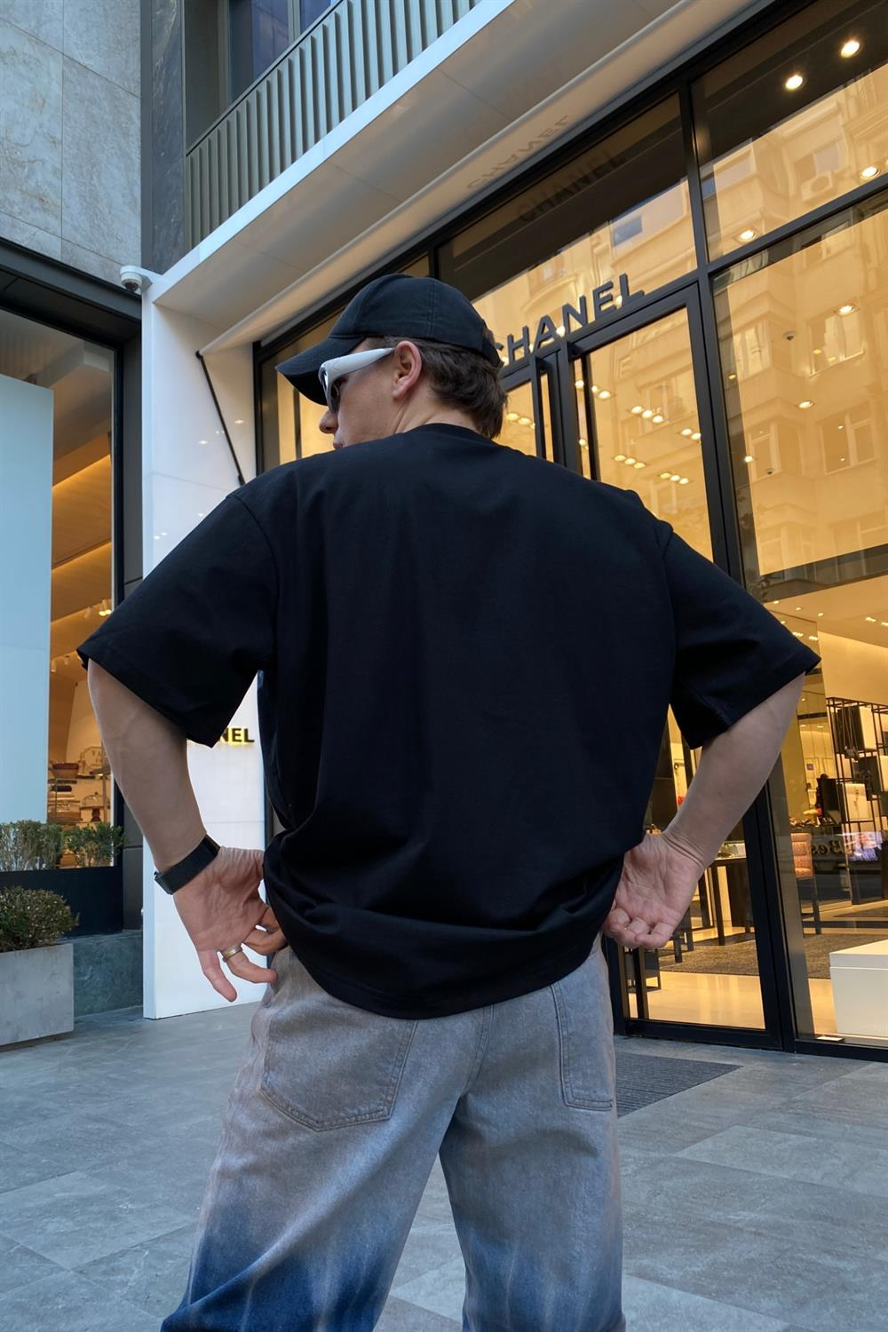 Siyah Baskılı Oversize Tshirt T518