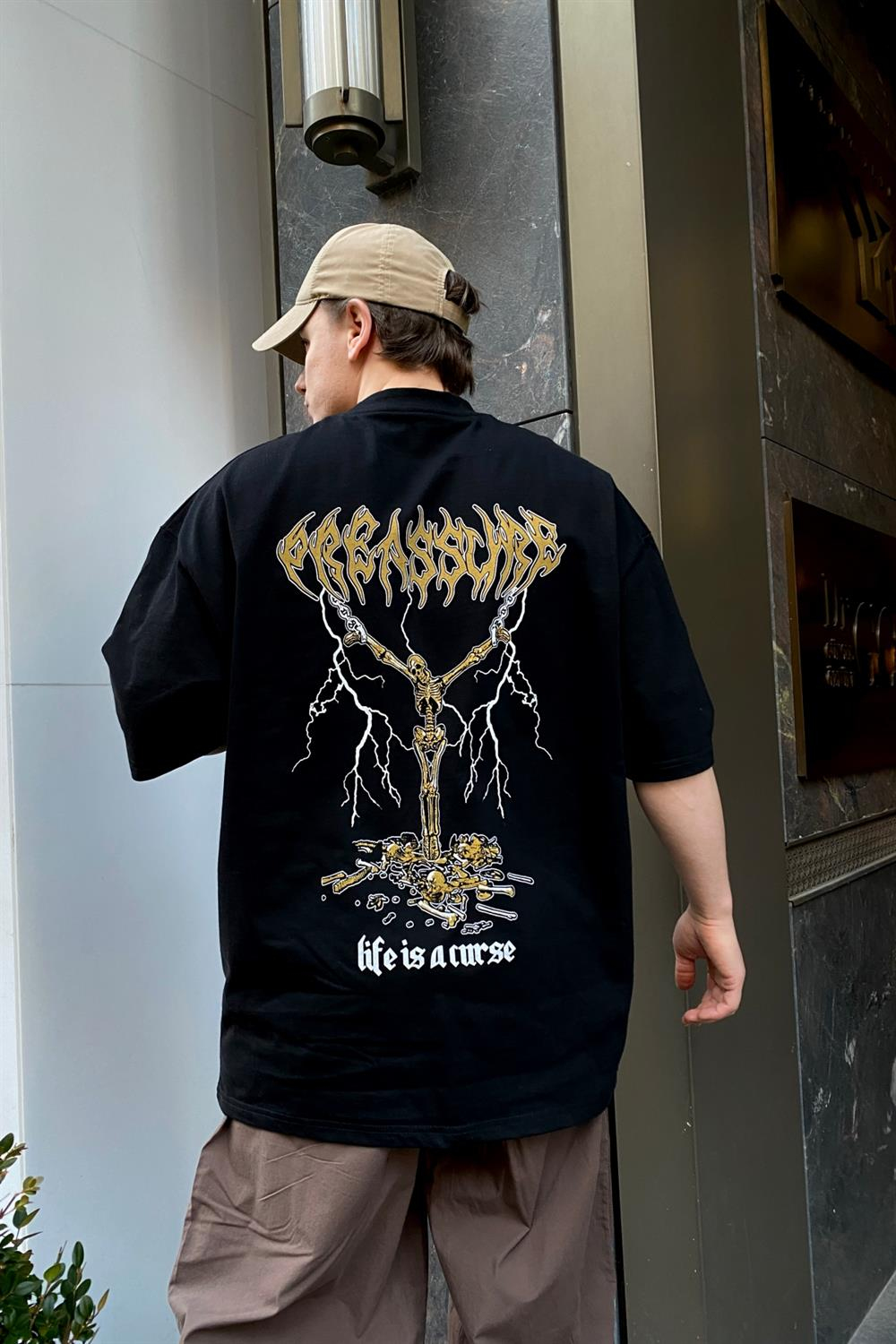 Siyah Baskılı Oversize Tshirt T522