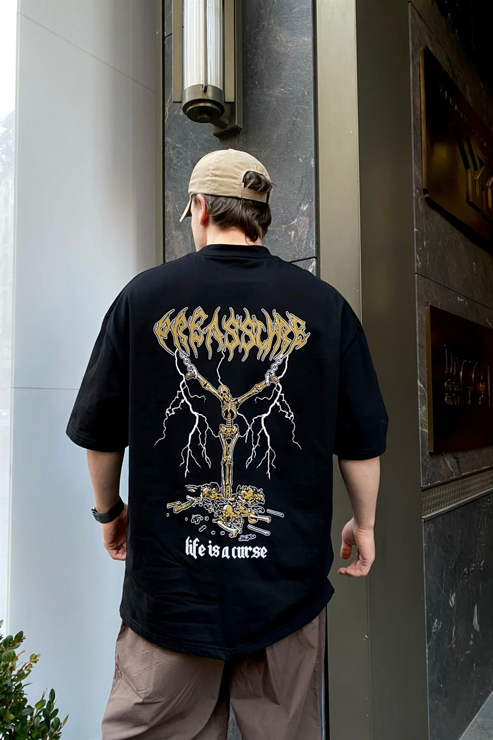 Siyah Baskılı Oversize Tshirt T522
