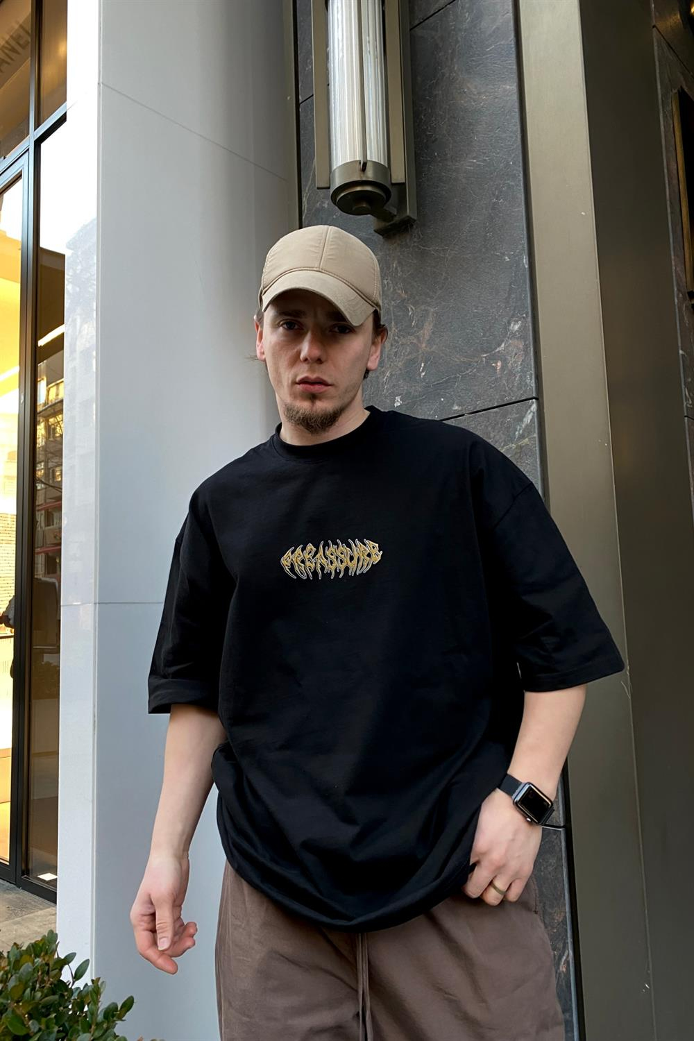 Siyah Baskılı Oversize Tshirt T522