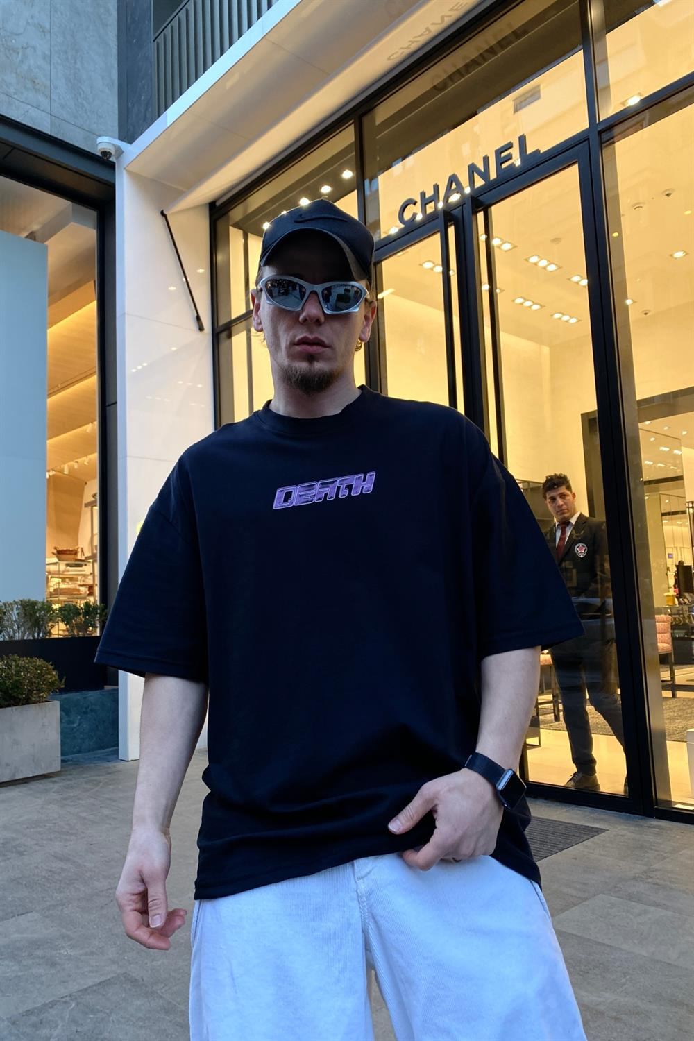Siyah Baskılı Oversize Tshirt T527