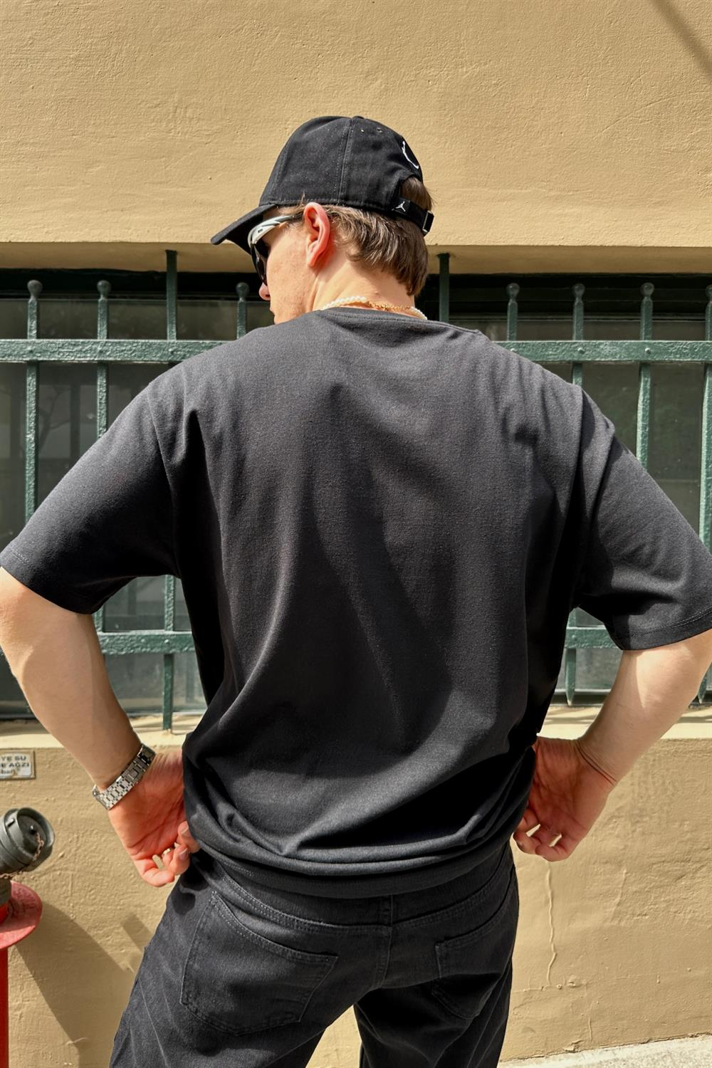 Siyah Baskılı Oversize Tshirt T781