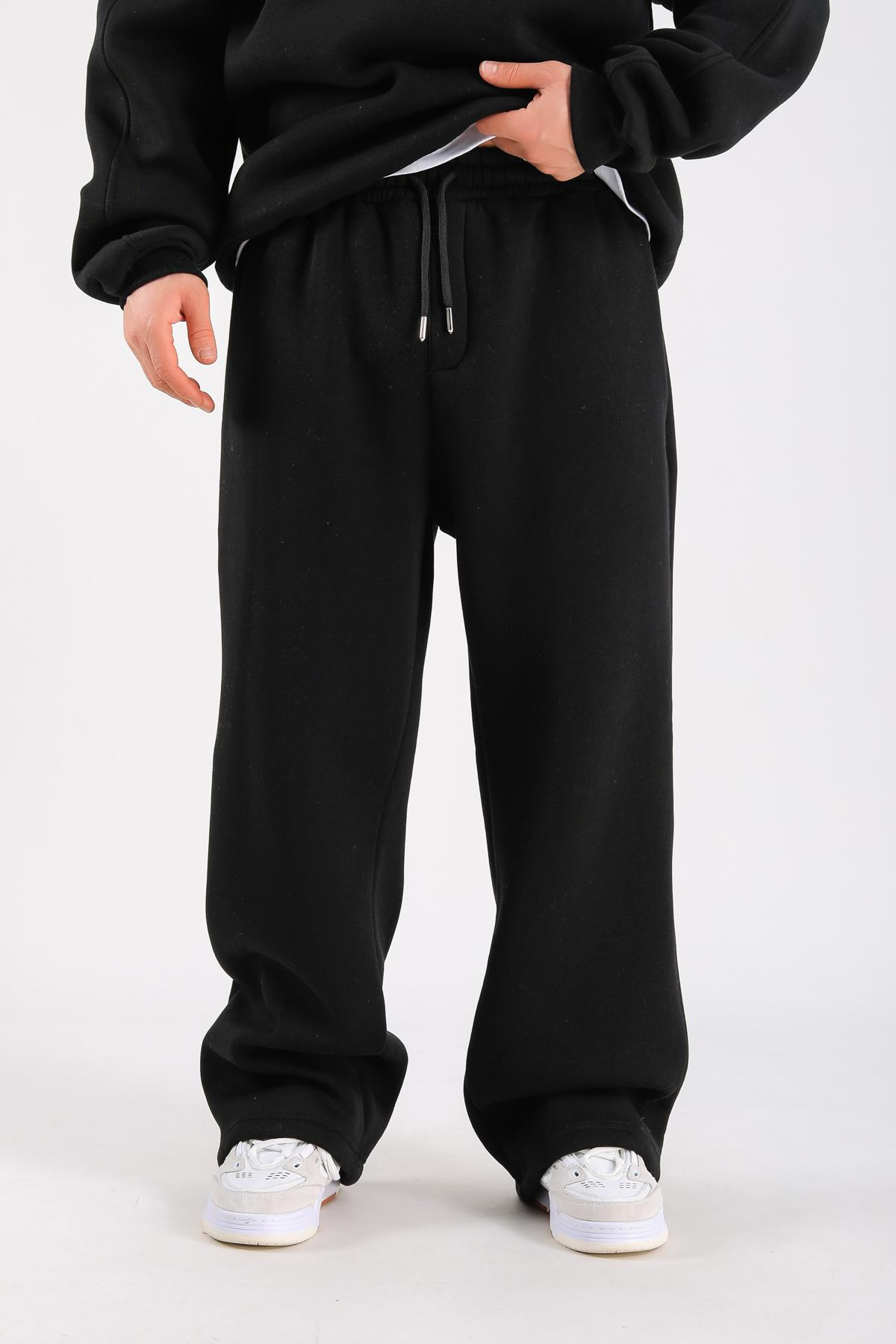 Siyah Paça Stoperli Basic Eşofman ESF510