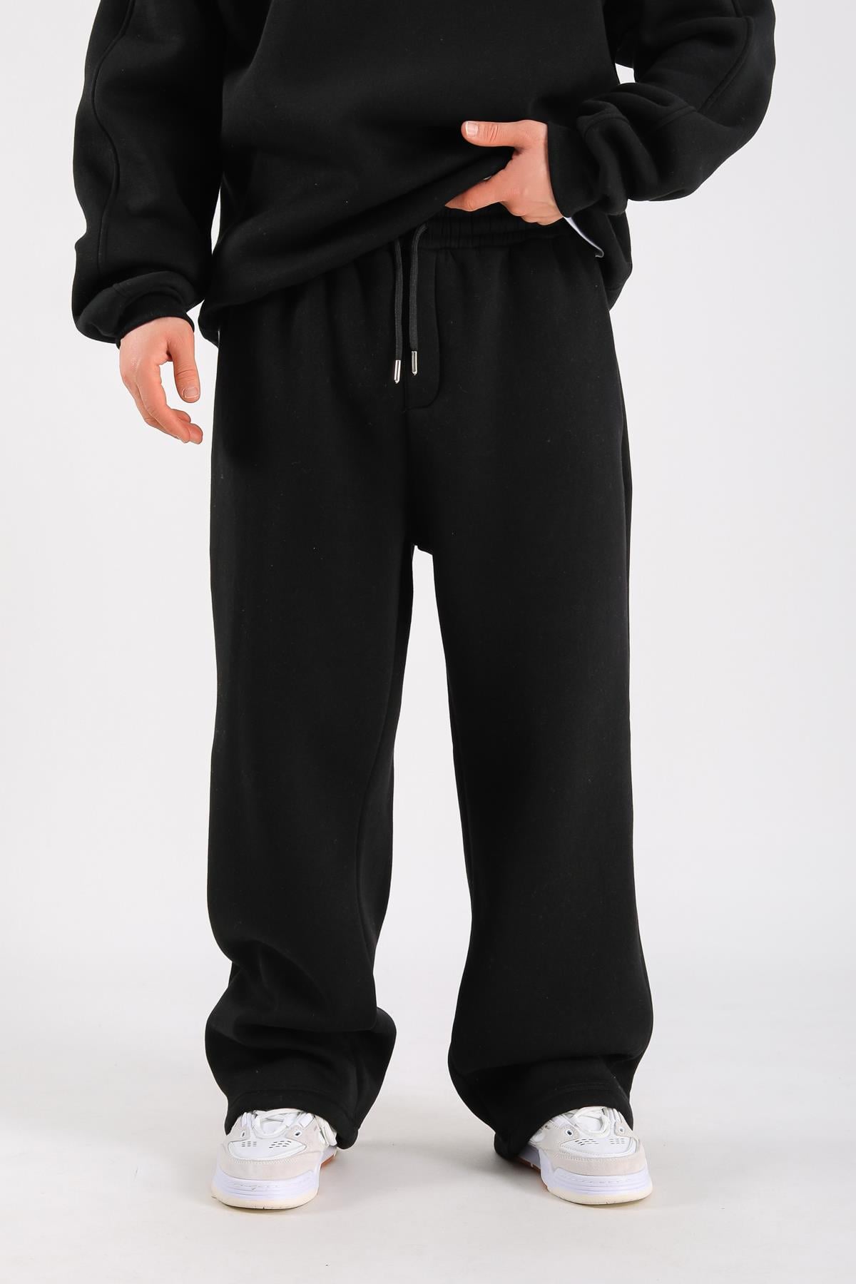 Siyah Paça Stoperli Basic Eşofman ESF510