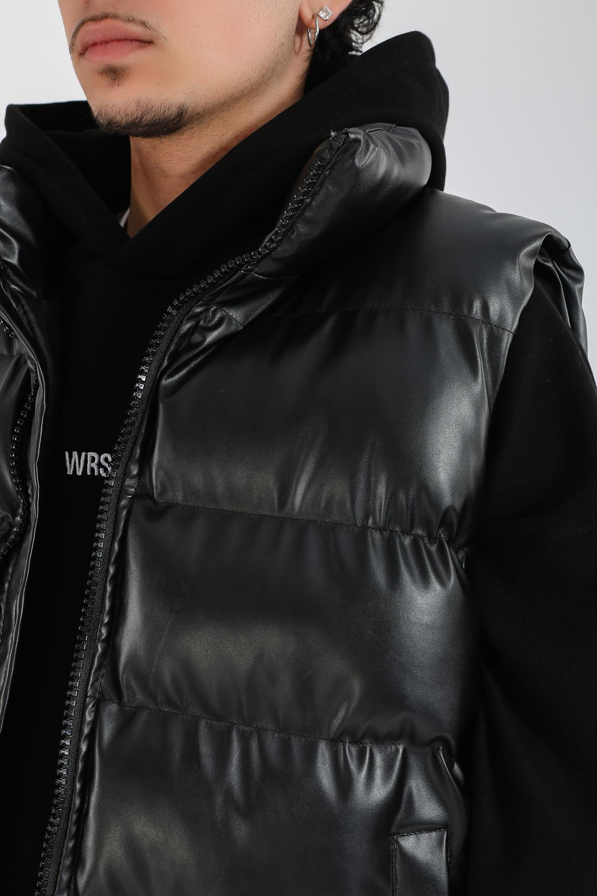 Siyah Regular Fit Şişme Yelek MNT133