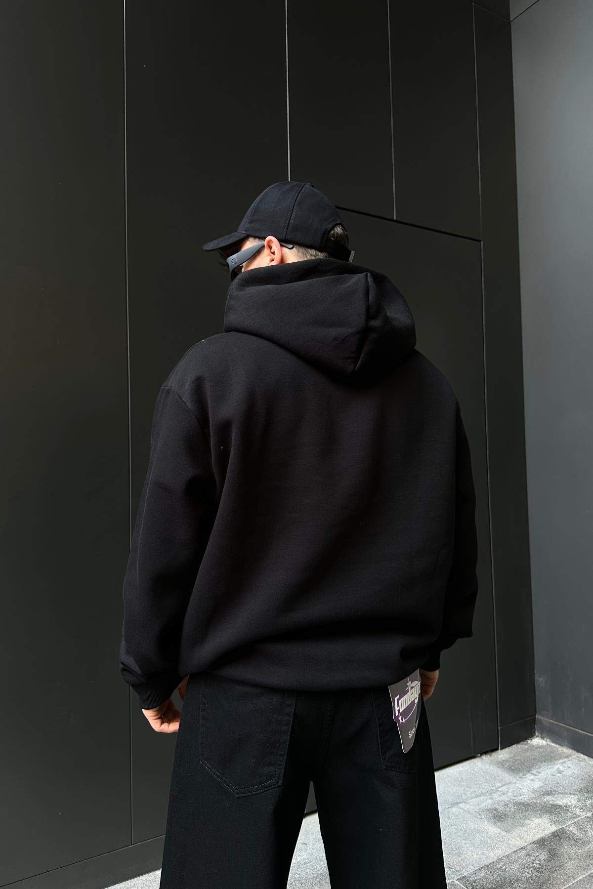 Siyah Rv Basic Oversize Sweatshirt SW1057