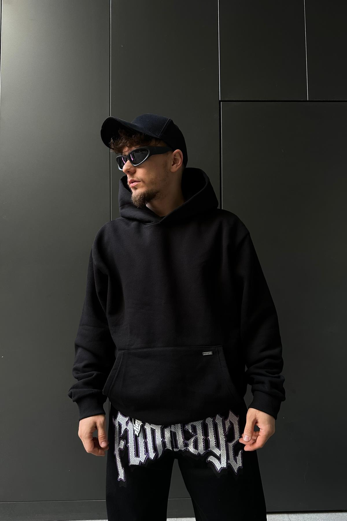 Siyah Rv Basic Oversize Sweatshirt SW1057