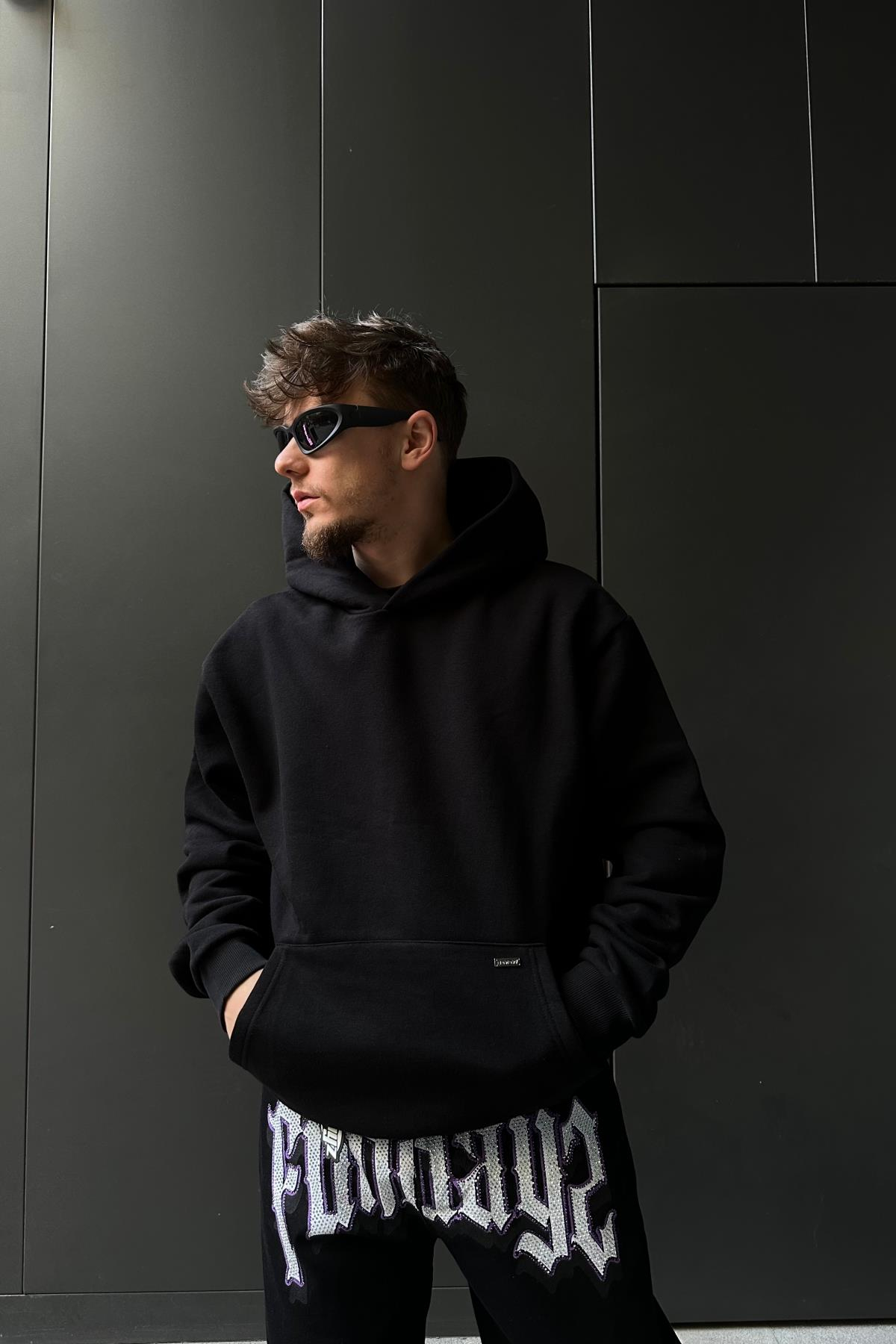Siyah Rv Basic Oversize Sweatshirt SW1057