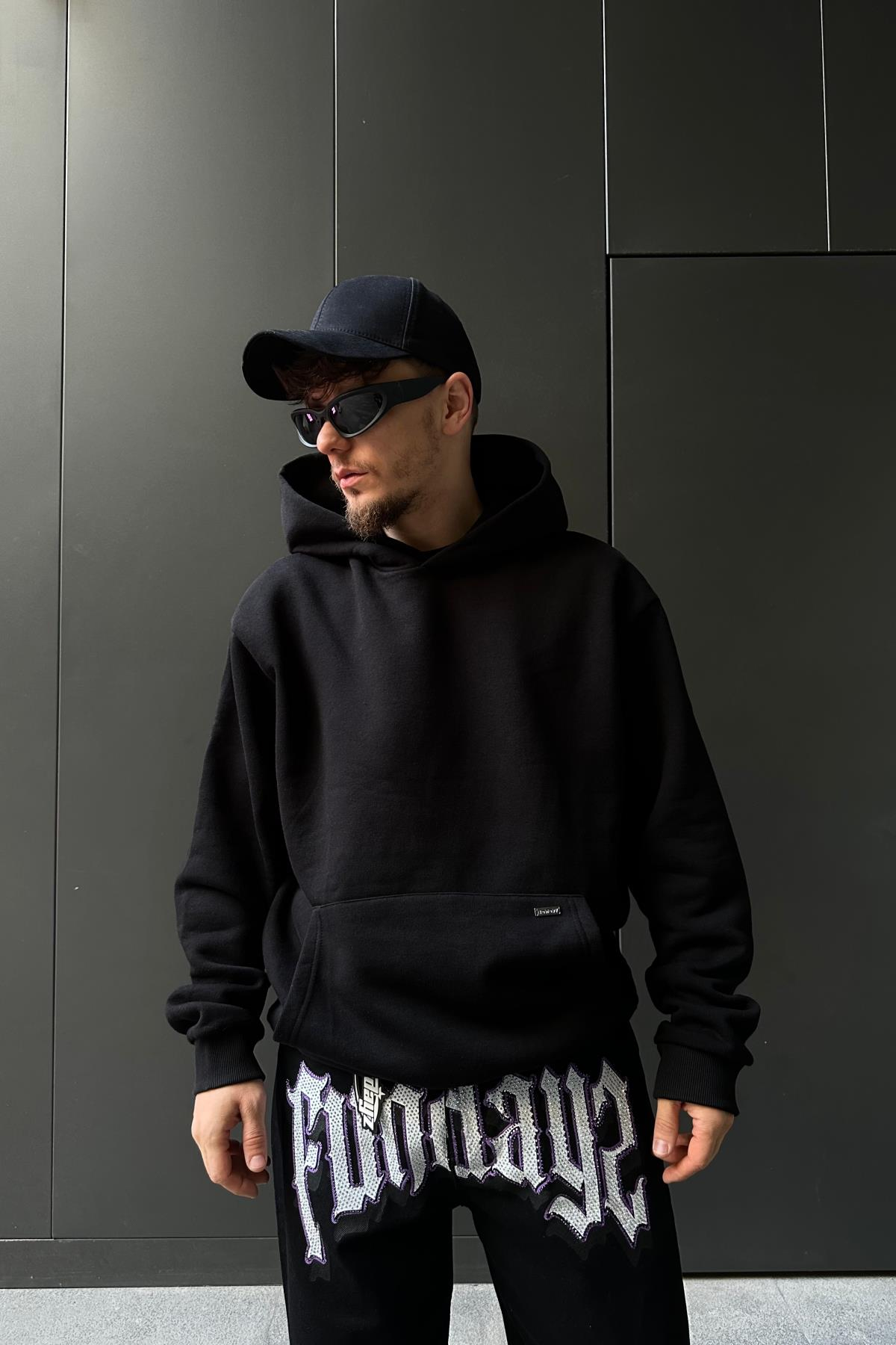 Siyah Rv Basic Oversize Sweatshirt SW1057