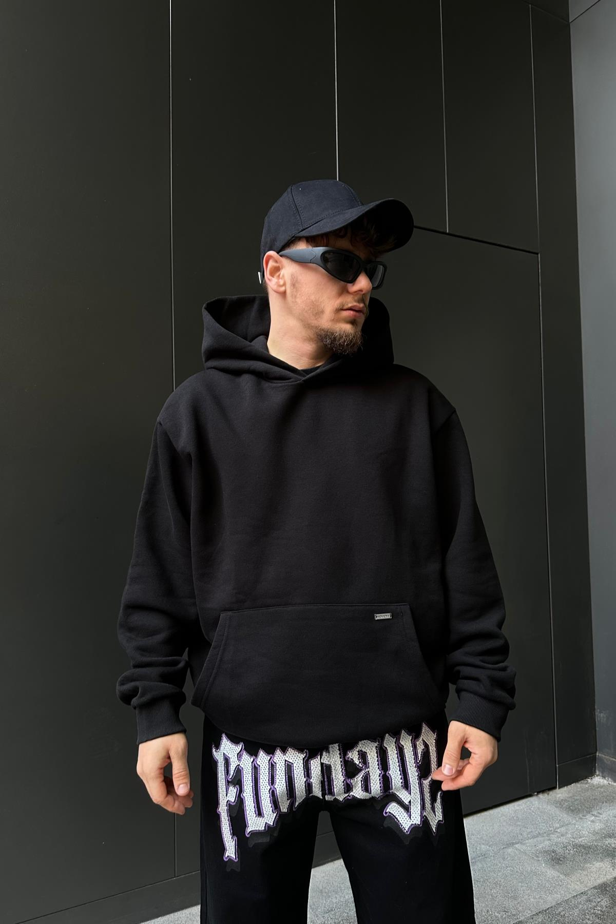Siyah Rv Basic Oversize Sweatshirt SW1057
