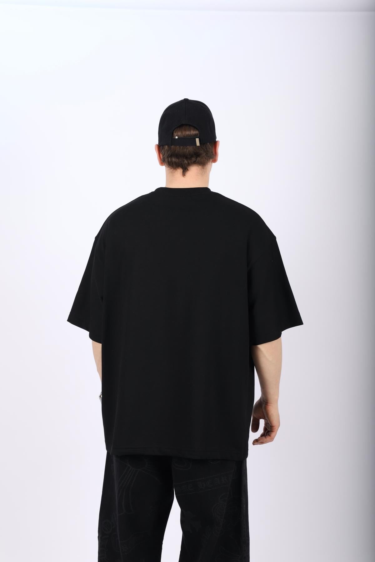 Skateboard Siyah Oversize Tshirt T1008