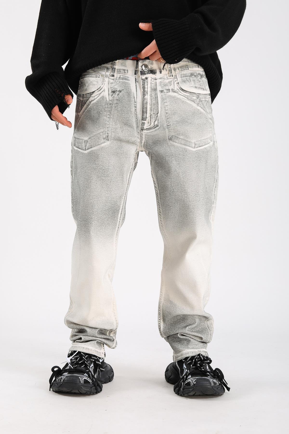 Slim Fit Washed Jean - Light Grey P1085