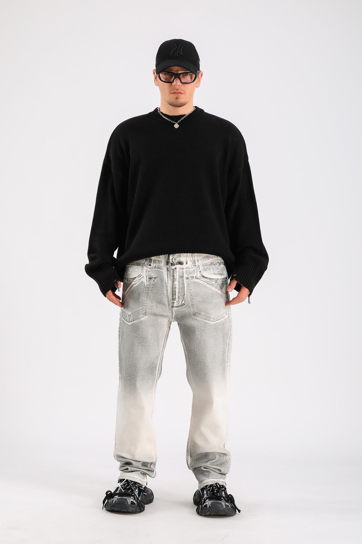 Slim Fit Washed Jean - Light Grey P1085