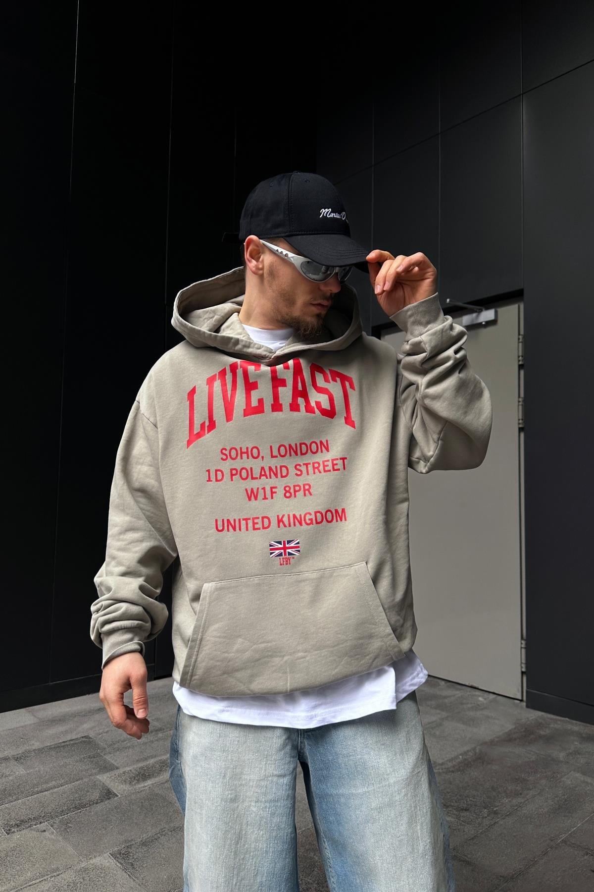 Soho Baskılı Oversize Bej Sweatshirt SW1083