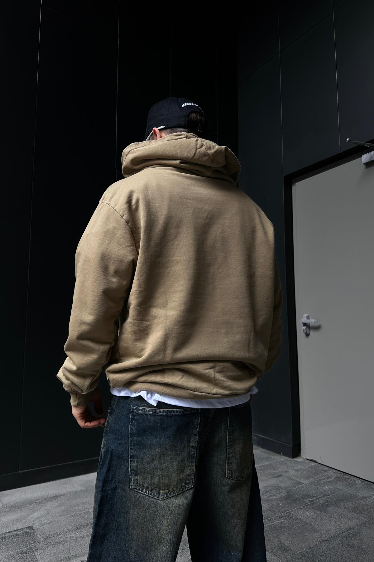 Soho Baskılı Oversize Kahve Sweatshirt SW1082