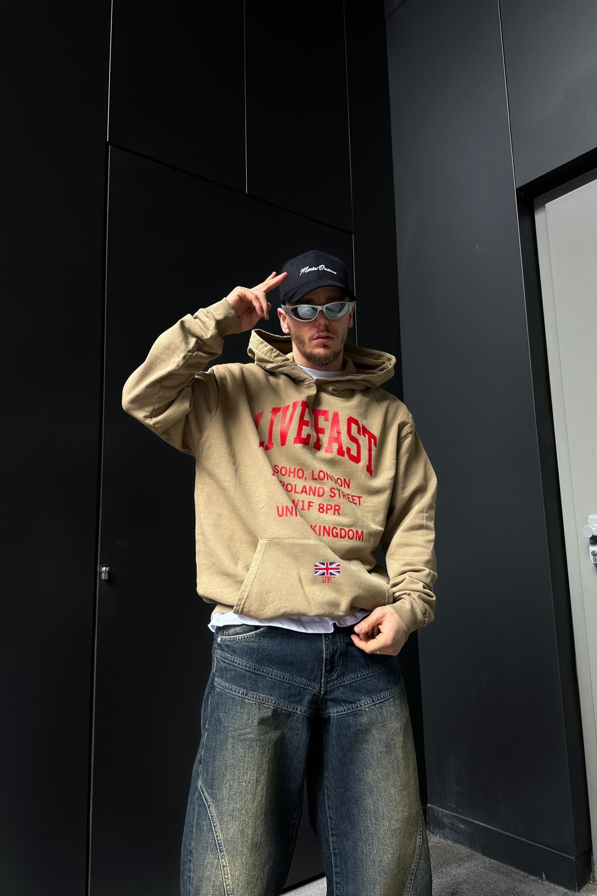 Soho Baskılı Oversize Kahve Sweatshirt SW1082