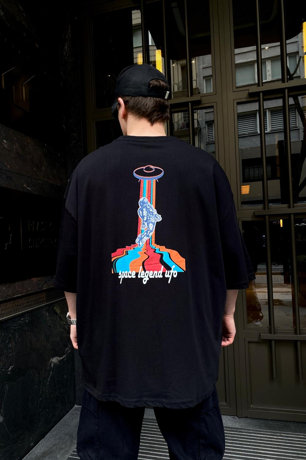 Space Legend Ufo Baskılı Oversize Tshirt T598