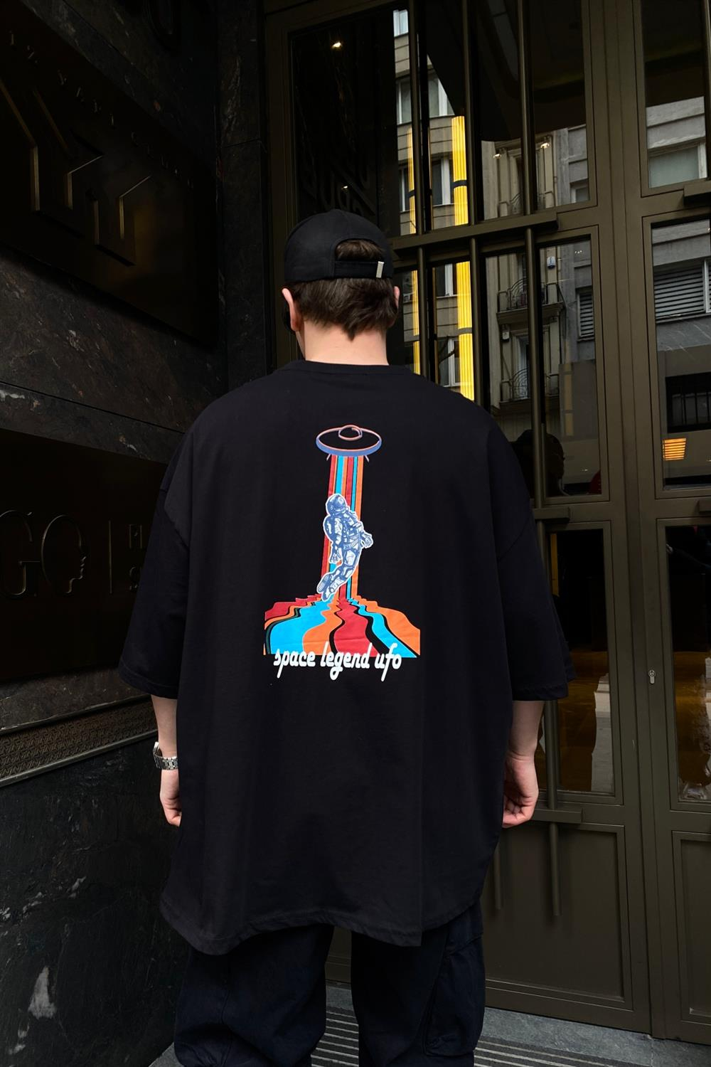Space Legend Ufo Baskılı Oversize Tshirt T598