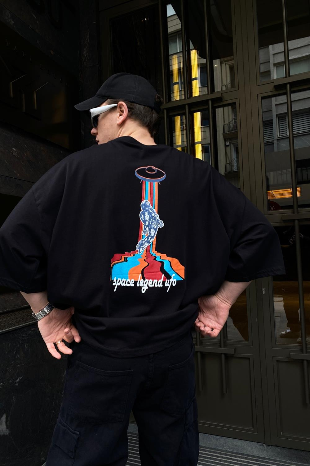 Space Legend Ufo Baskılı Oversize Tshirt T598