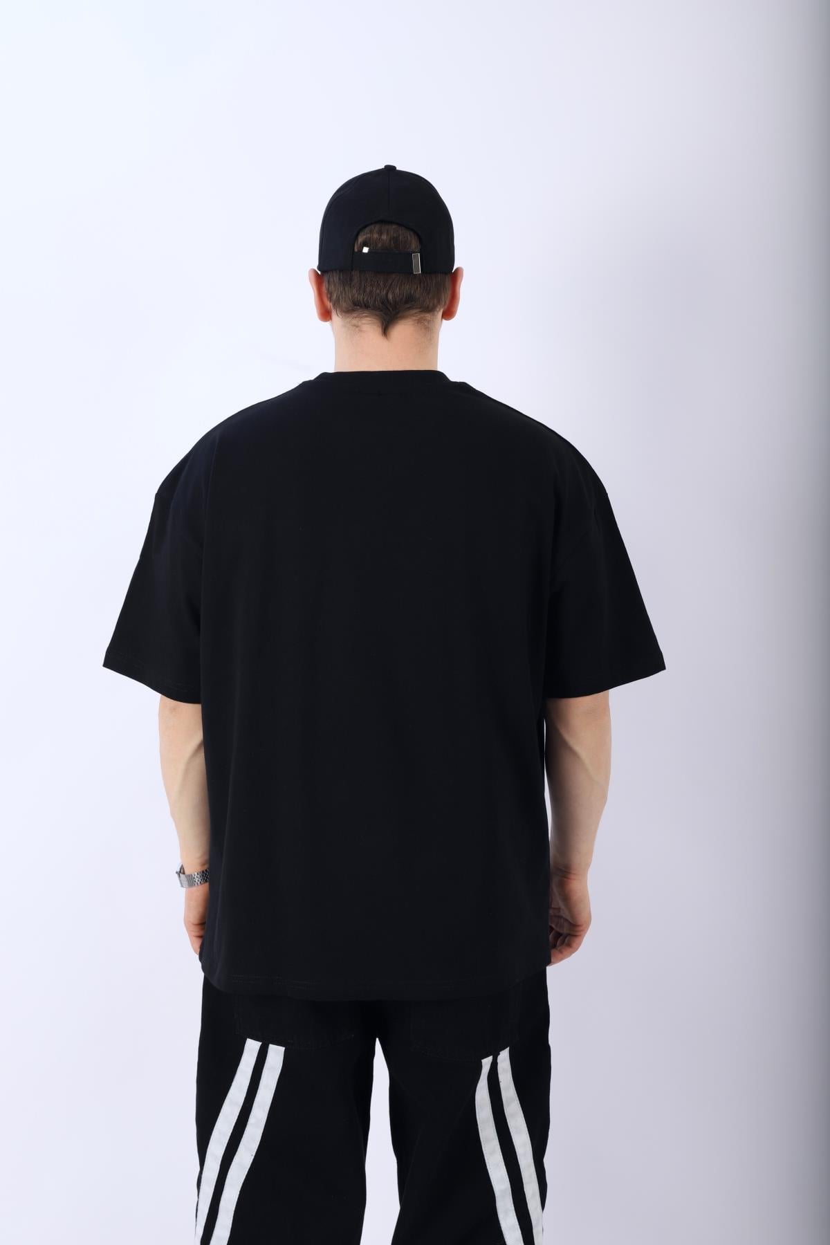 Spider Baskılı Siyah Oversize Tshirt T962