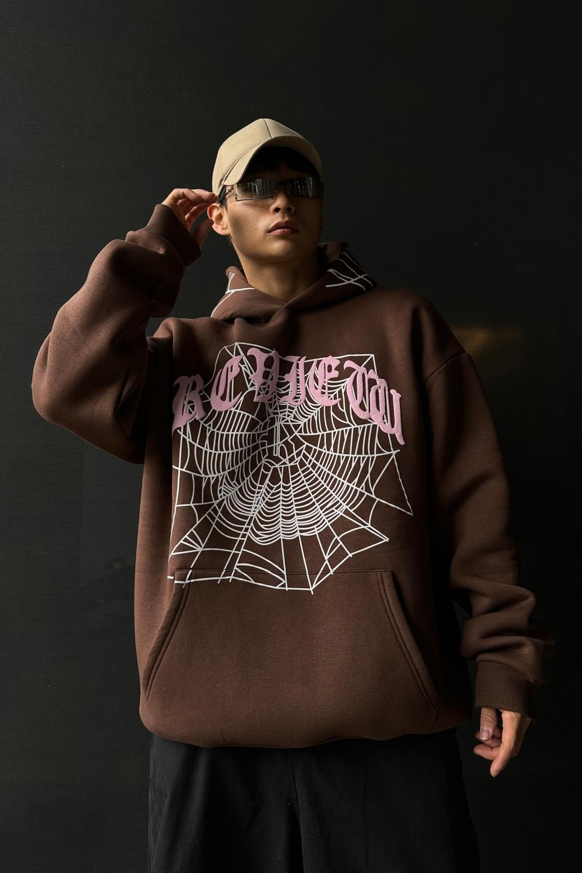 Spider Rv Kahve Oversize Sweatshirt SW1010