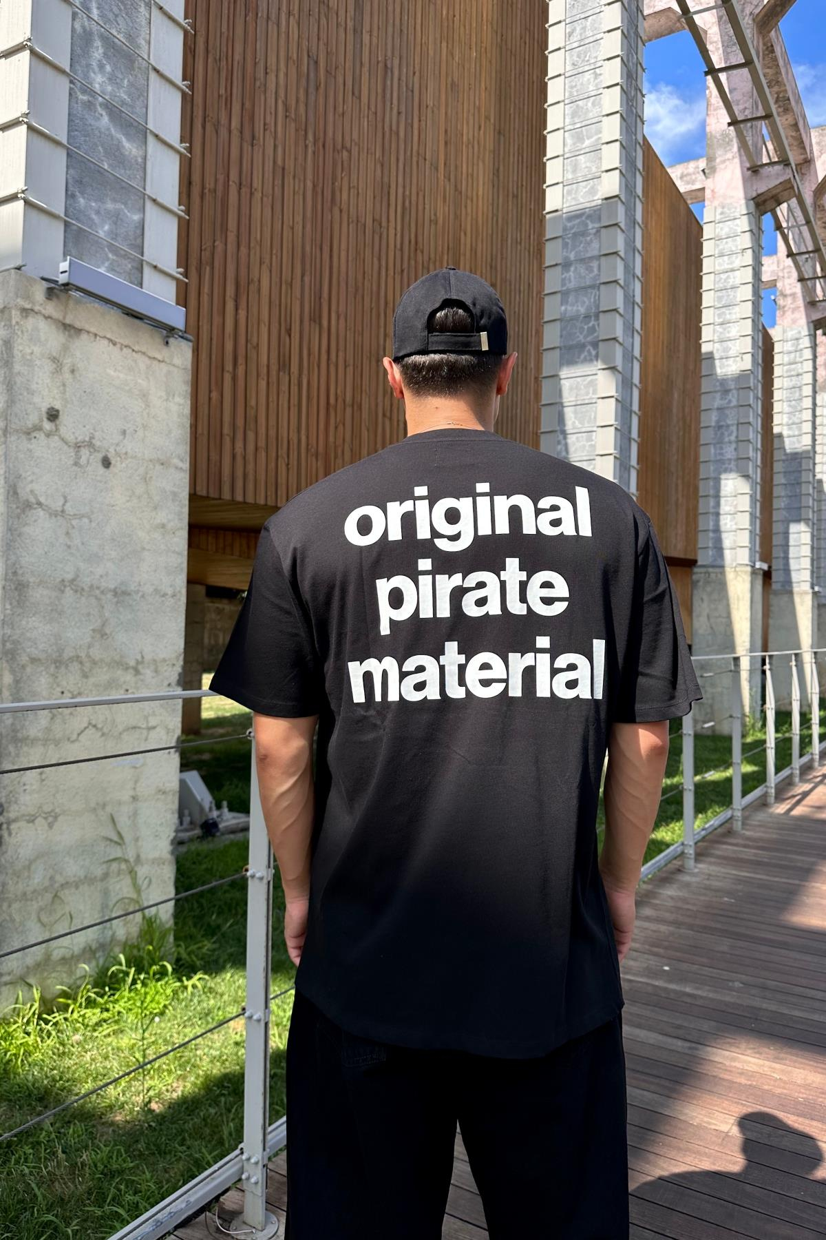 Street Nakışlı Siyah Oversize Tshirt T1161