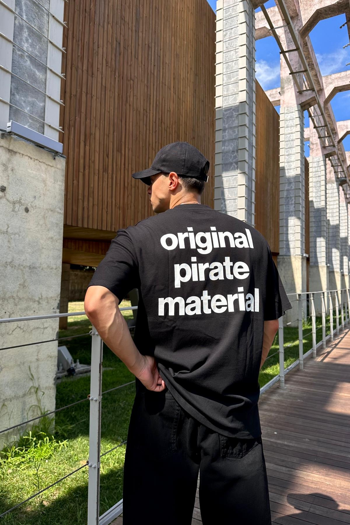 Street Nakışlı Siyah Oversize Tshirt T1161