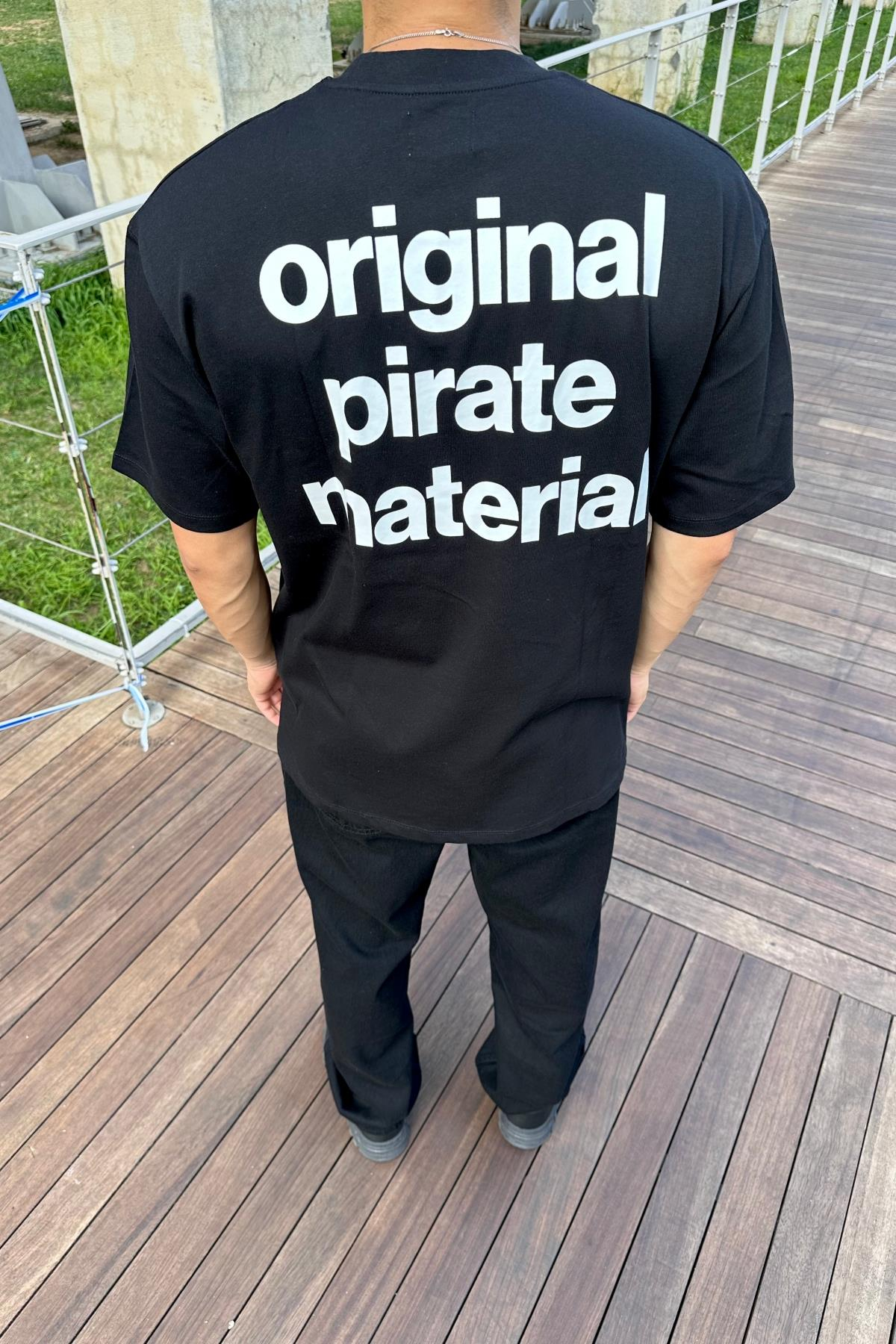 Street Nakışlı Siyah Oversize Tshirt T1161