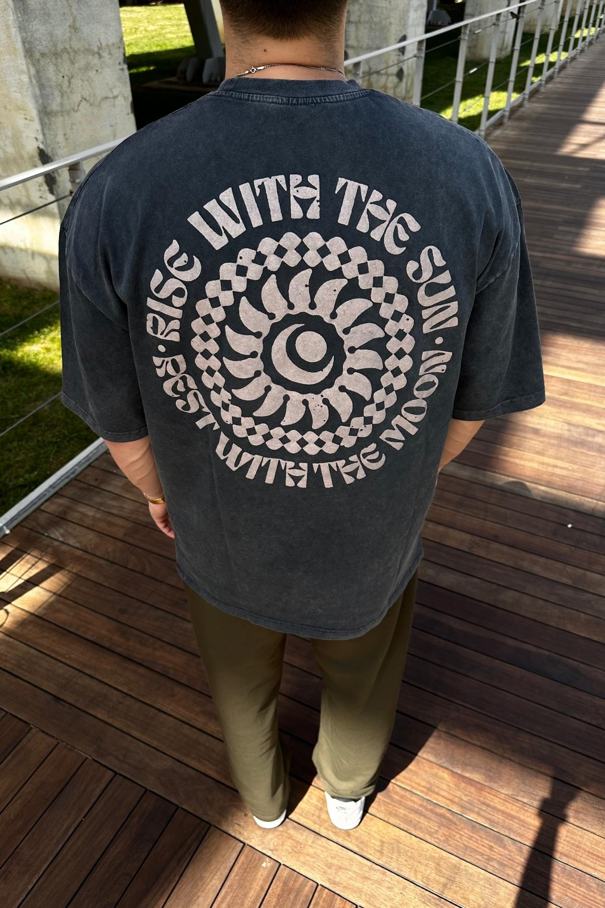Sun Acid Wash Oversize Tshirt T1082