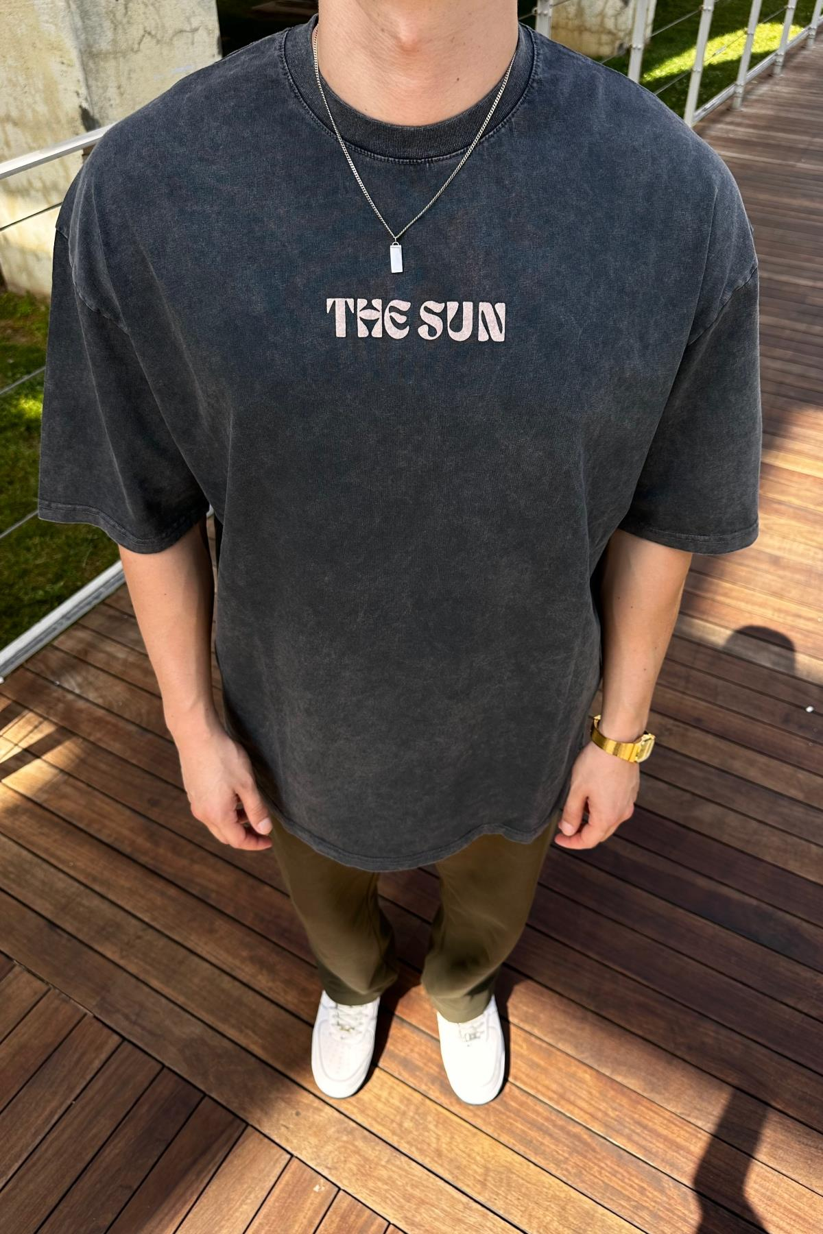 Sun Acid Wash Oversize Tshirt T1082