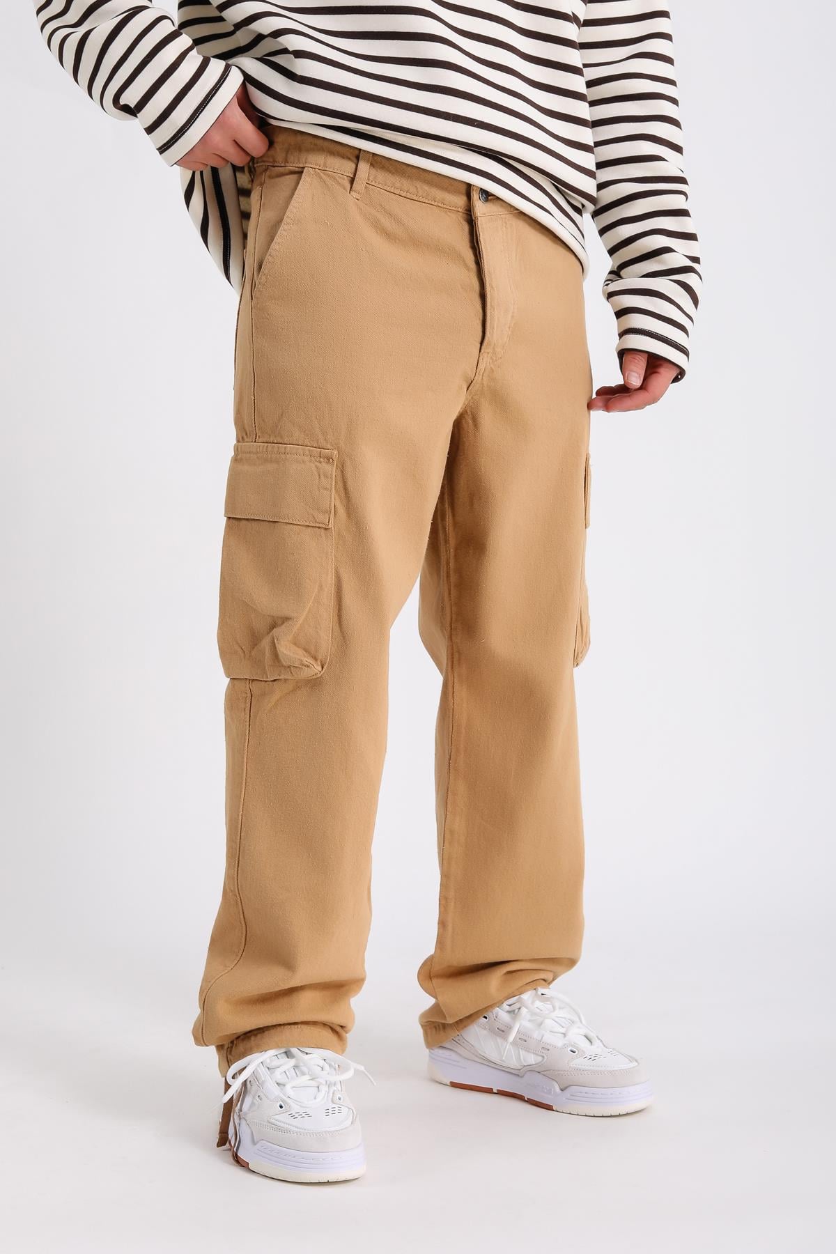 Taba Kargo Cep Gabardin Pantolon P1028