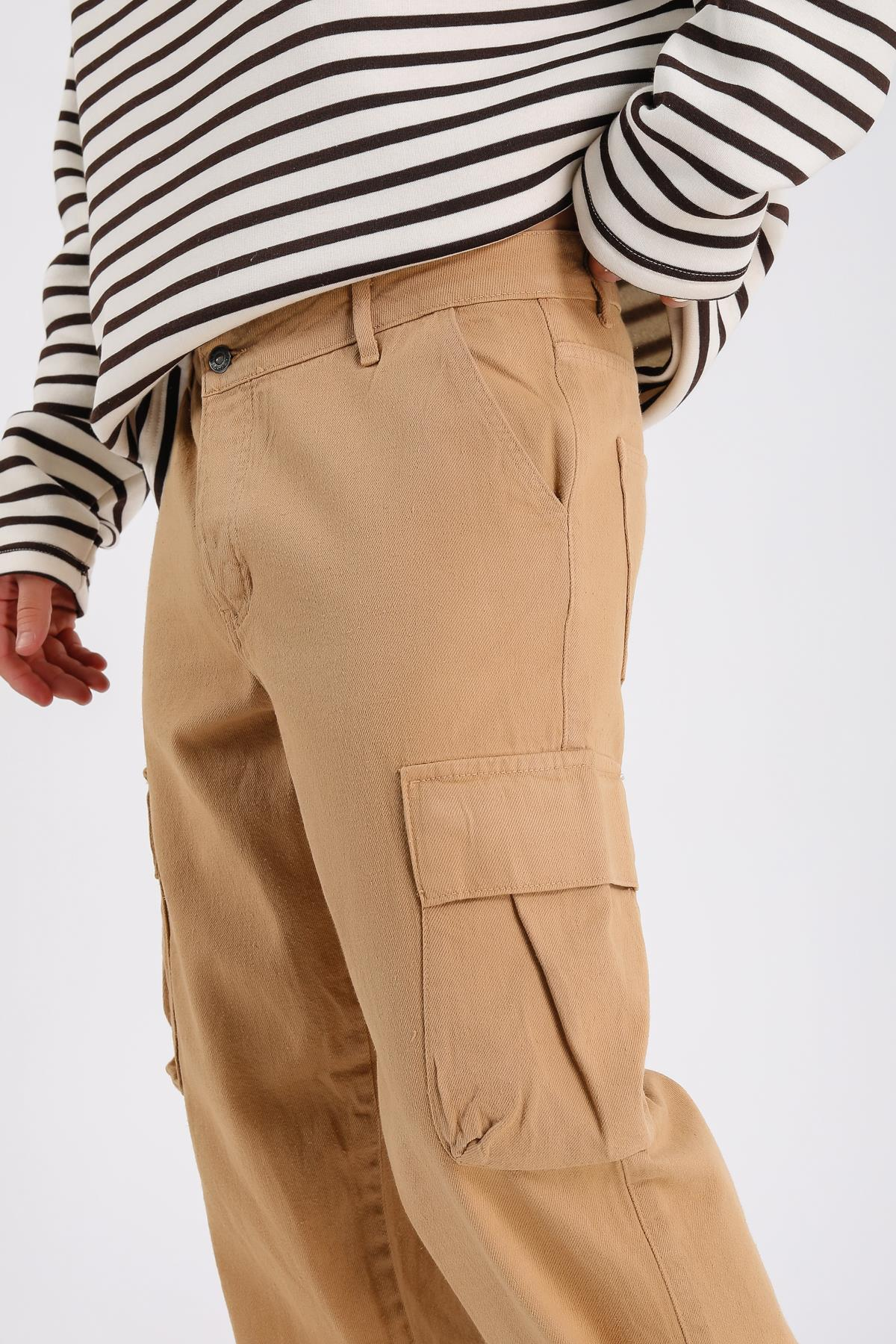 Taba Kargo Cep Gabardin Pantolon P1028