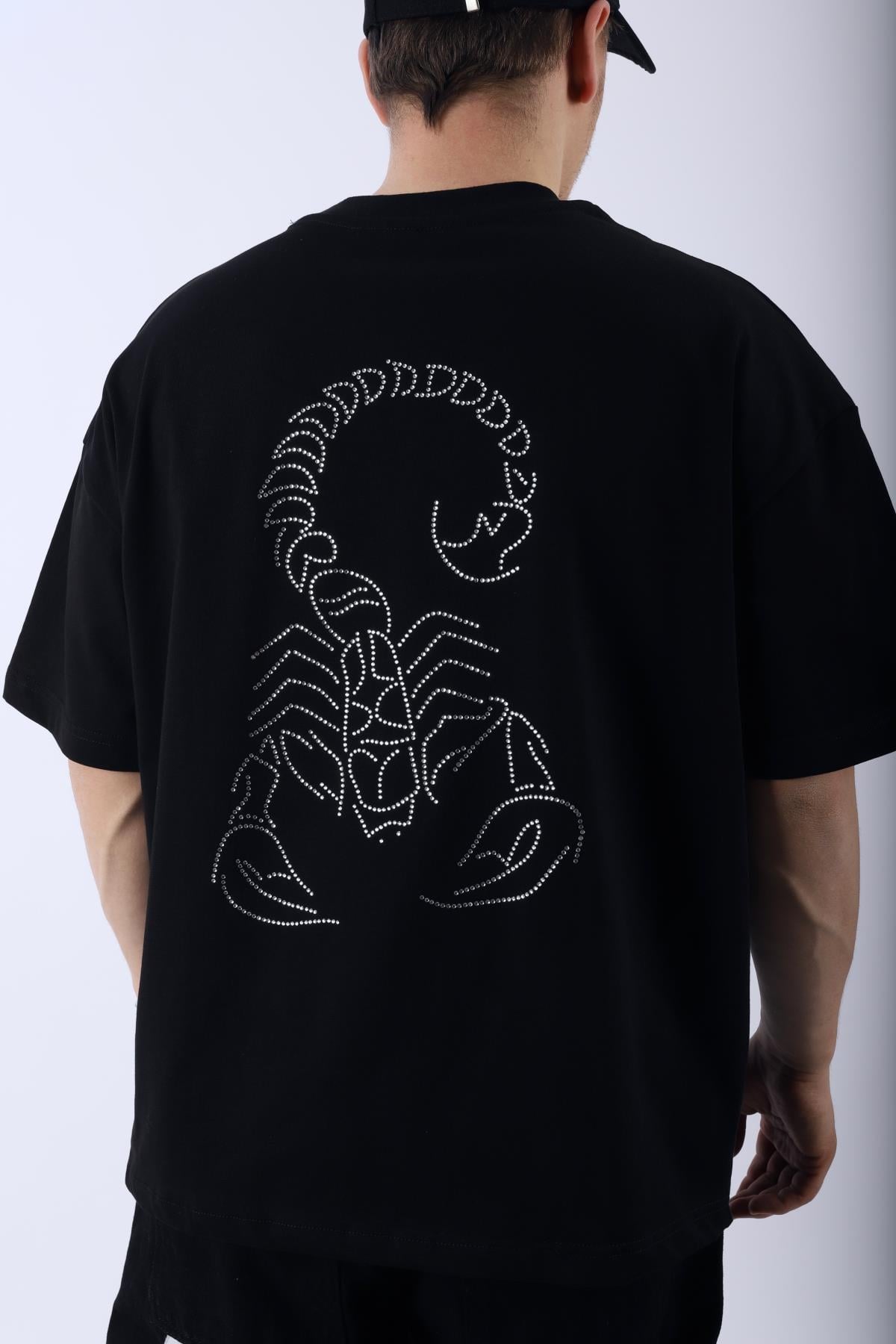 Taş Baskılı Poison Siyah Oversize Tshirt T960