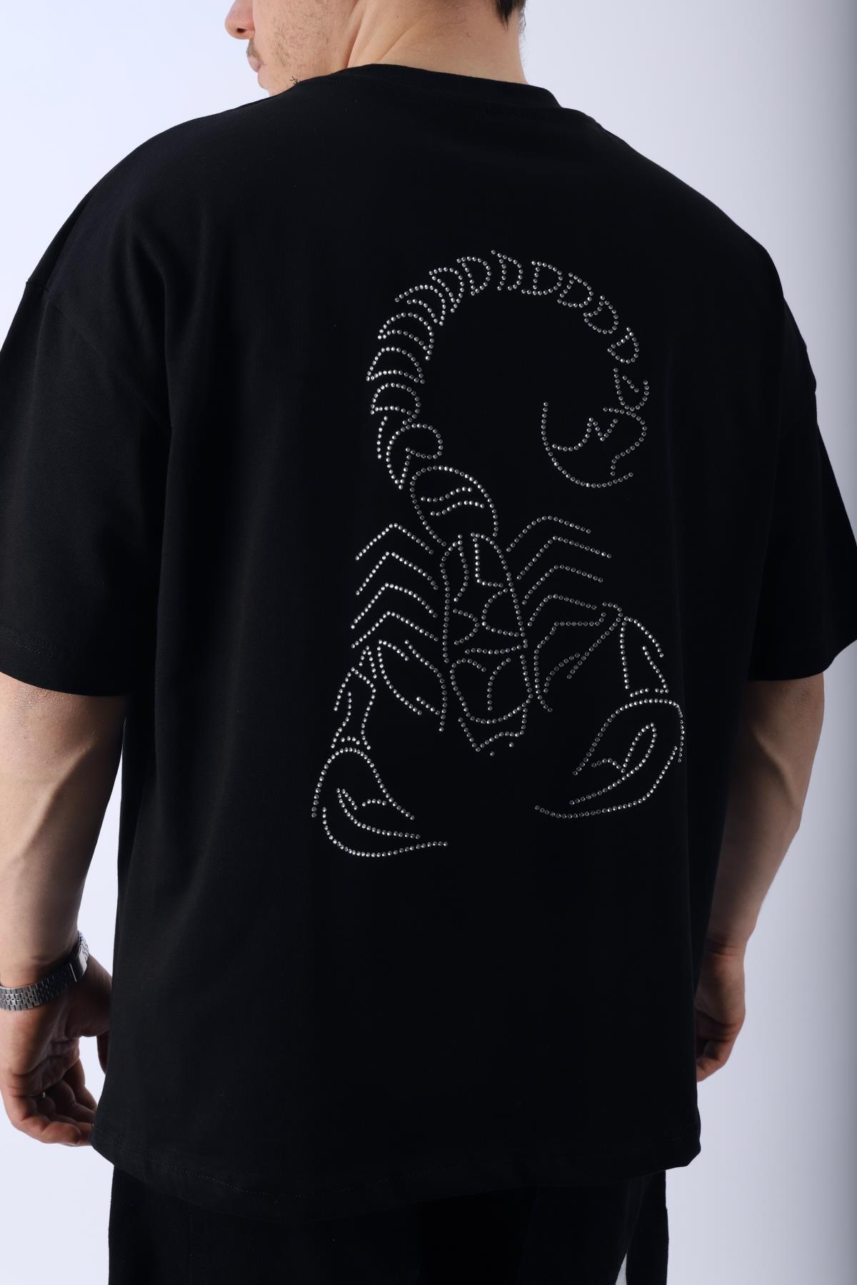 Taş Baskılı Poison Siyah Oversize Tshirt T960